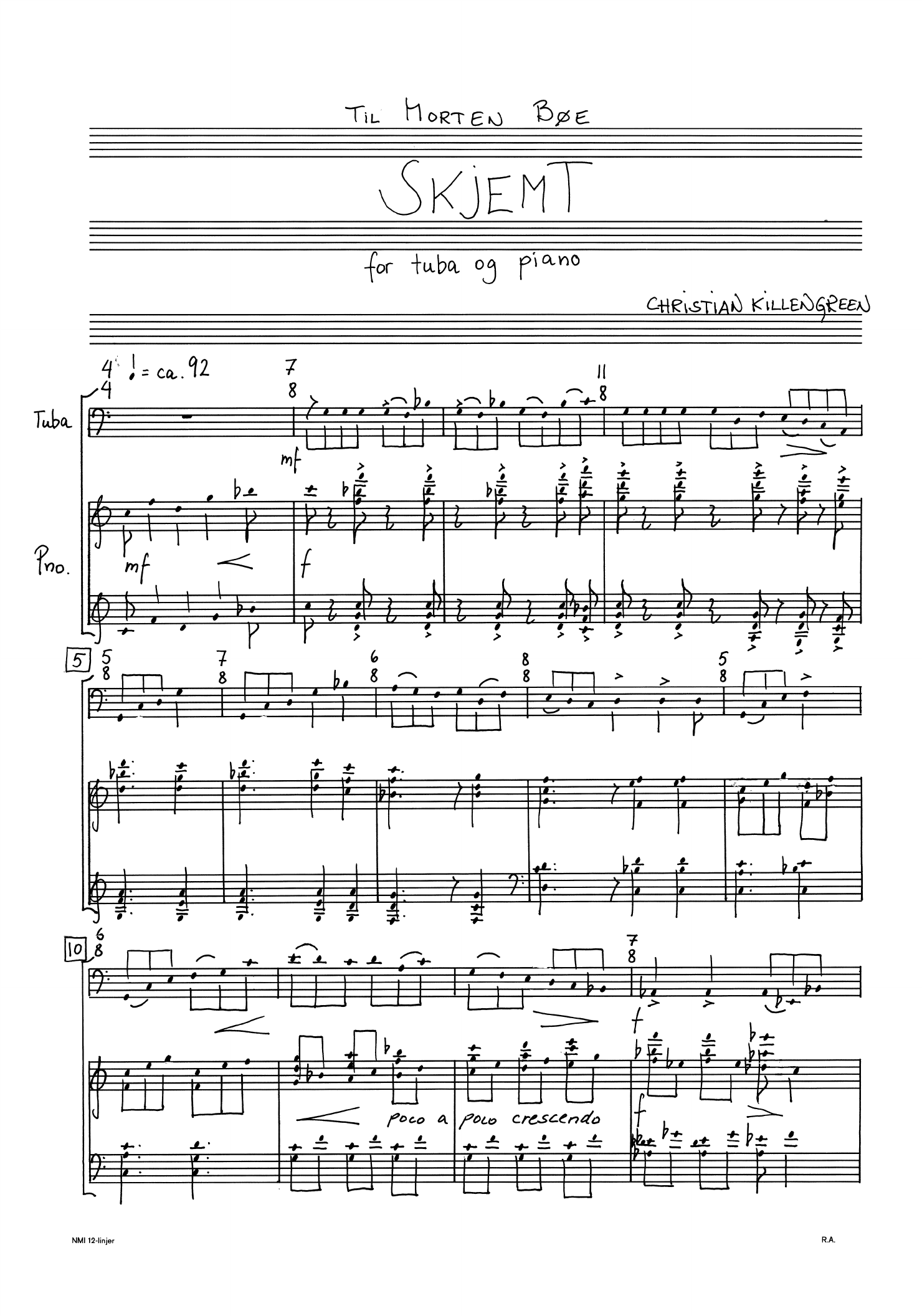 Skjemt - For tuba og piano