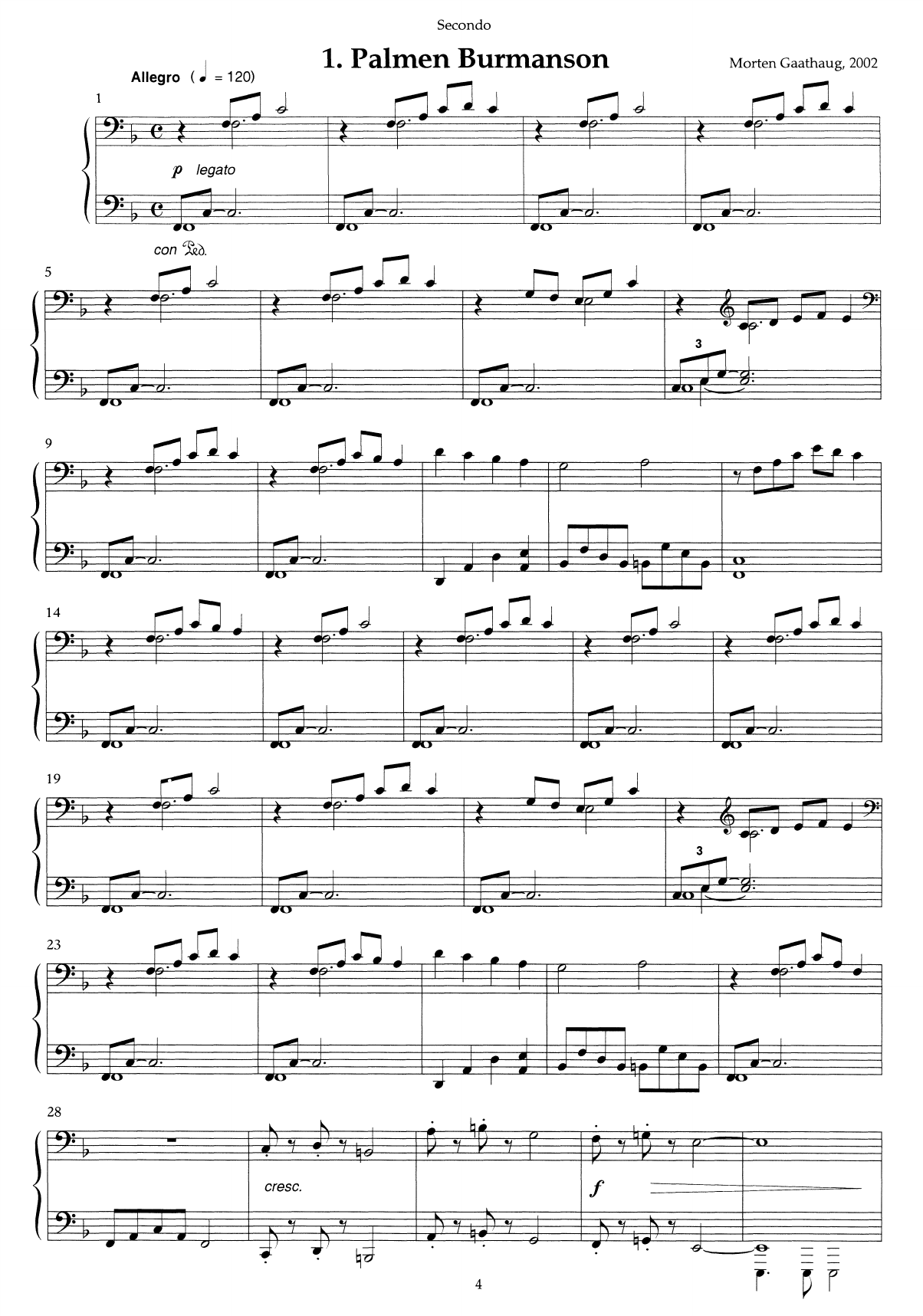 A Glitter in the Mountain - Little suite on Norwegian folk tunes : For piano duet, Op. 55 - Image 4