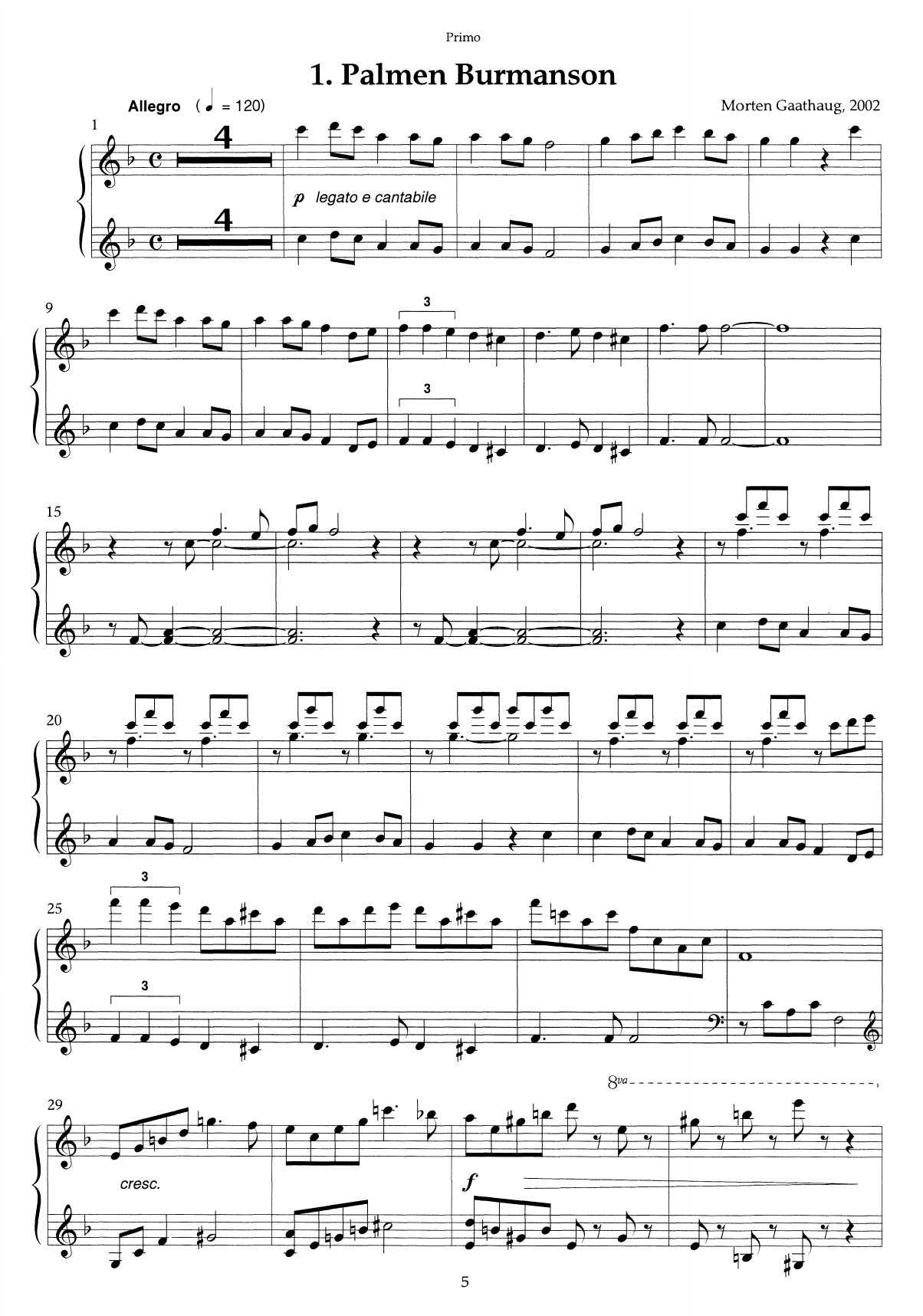 A Glitter in the Mountain - Little suite on Norwegian folk tunes : For piano duet, Op. 55 - Image 5