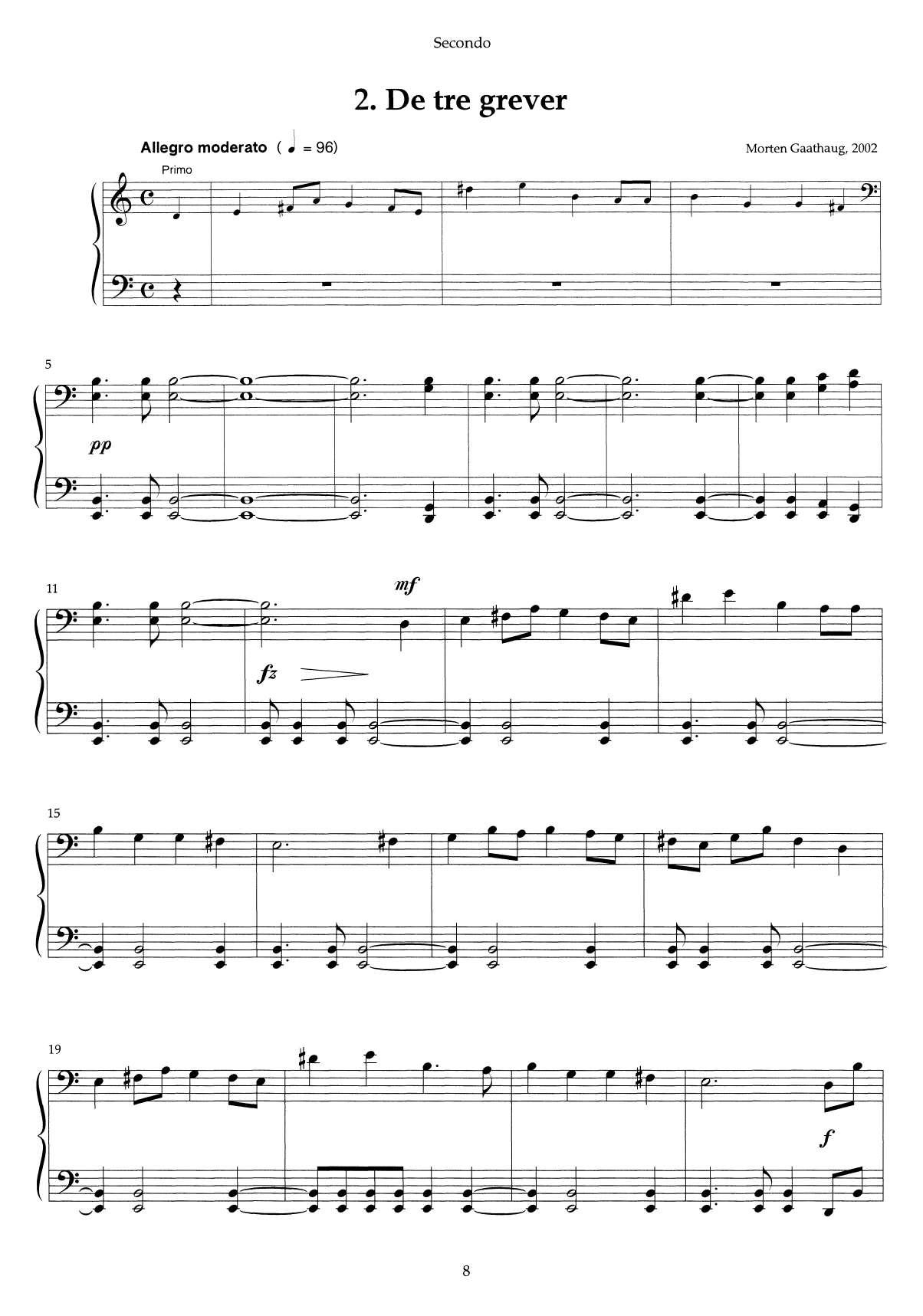 A Glitter in the Mountain - Little suite on Norwegian folk tunes : For piano duet, Op. 55 - Image 8