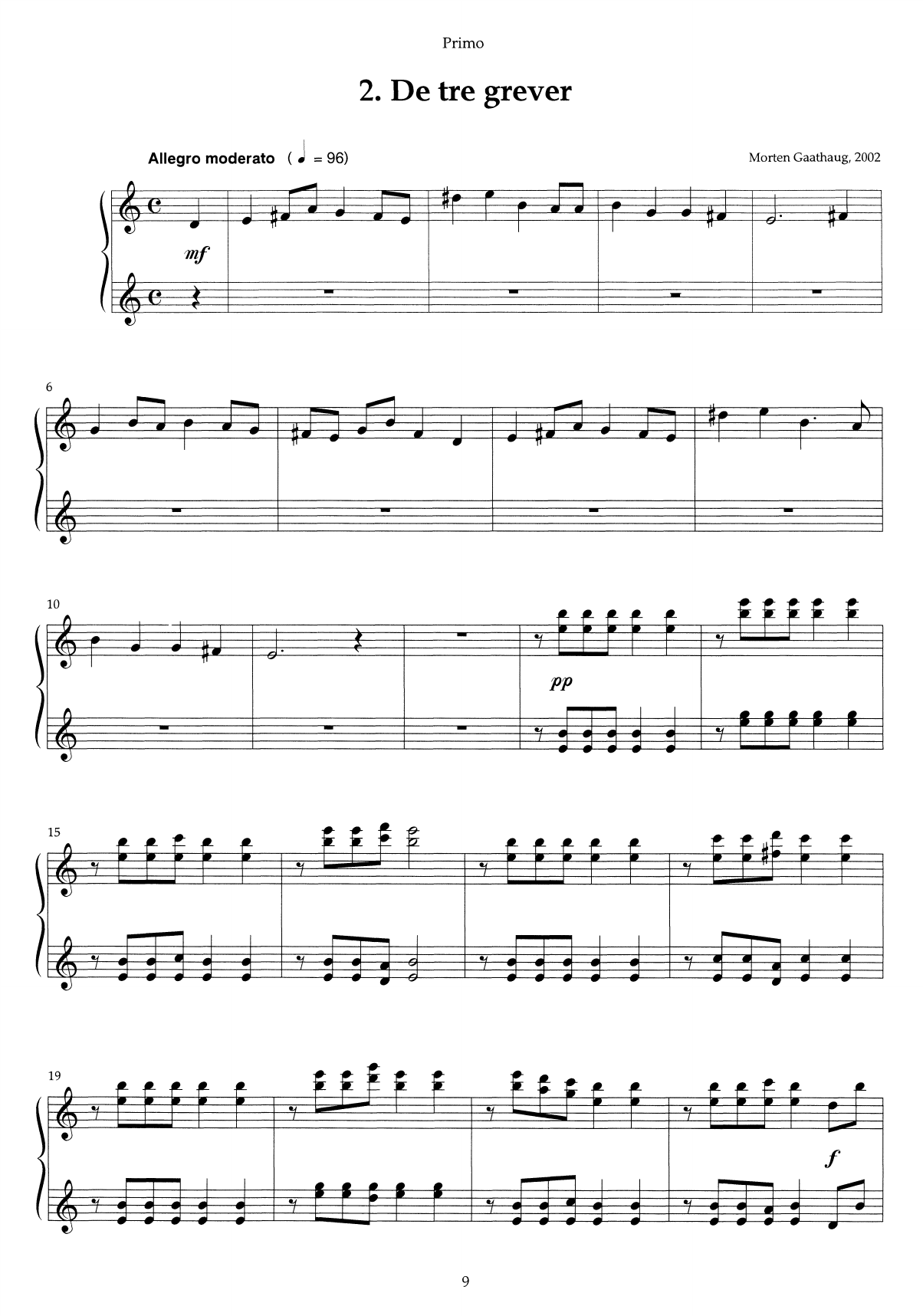 A Glitter in the Mountain - Little suite on Norwegian folk tunes : For piano duet, Op. 55 - Image 9
