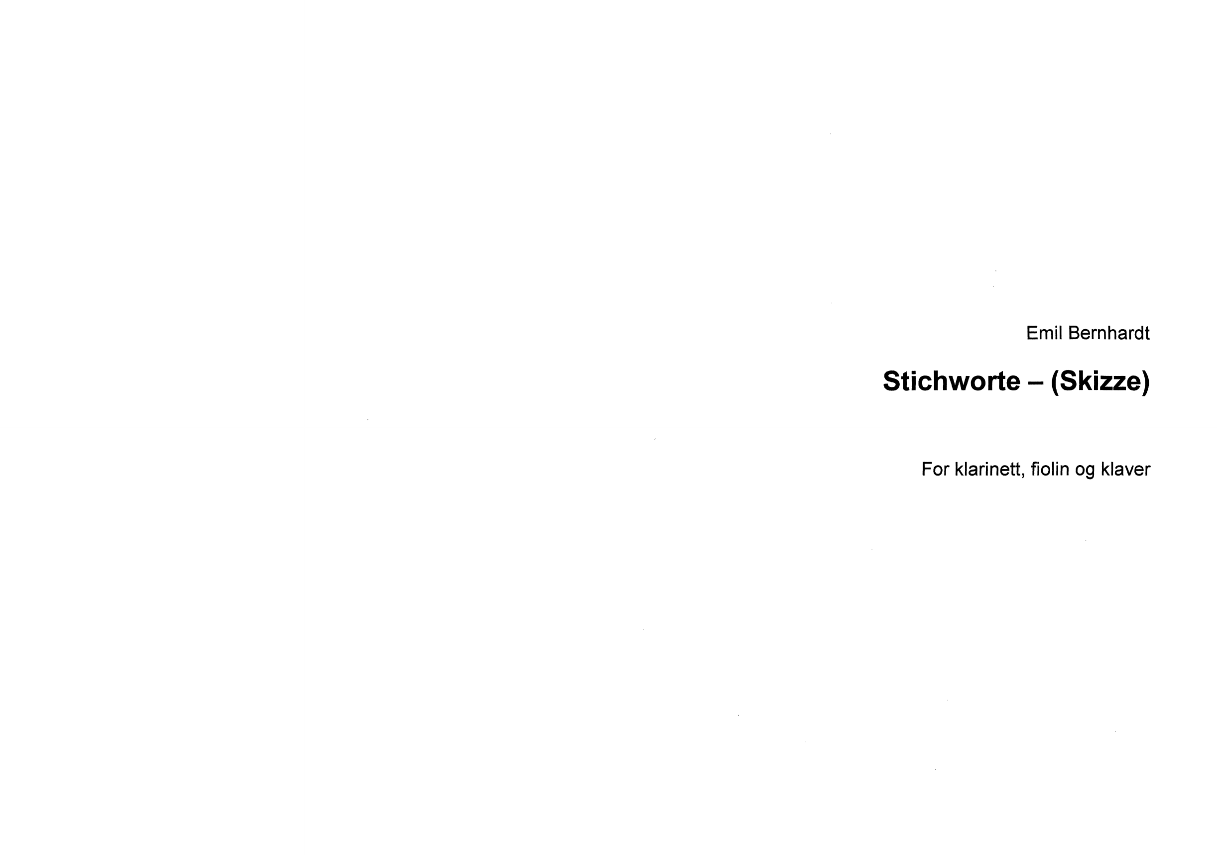 Stichworte - (Skizze) - For klarinett,  fiolin og klaver