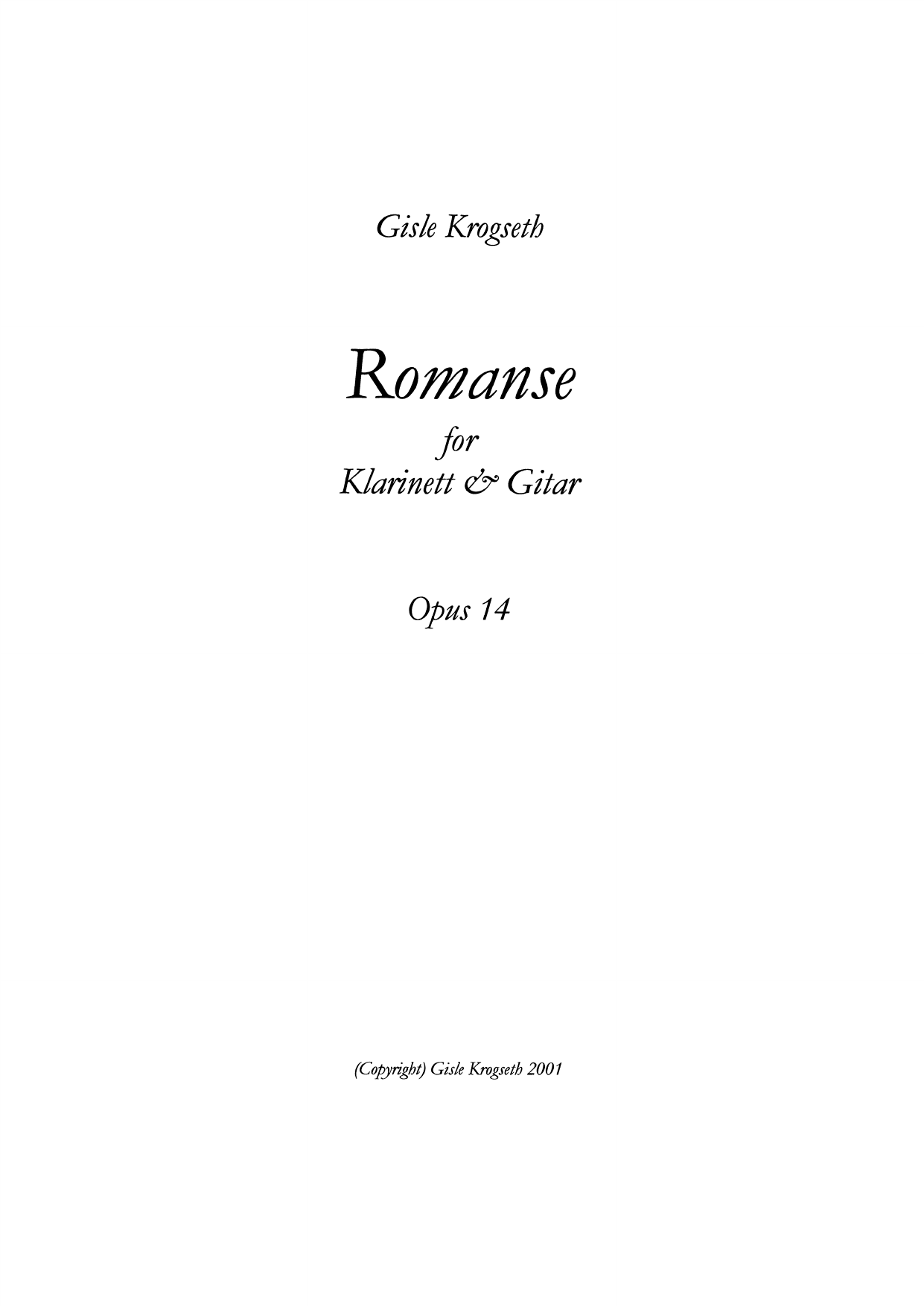 Romanse - For gitar & klarinett