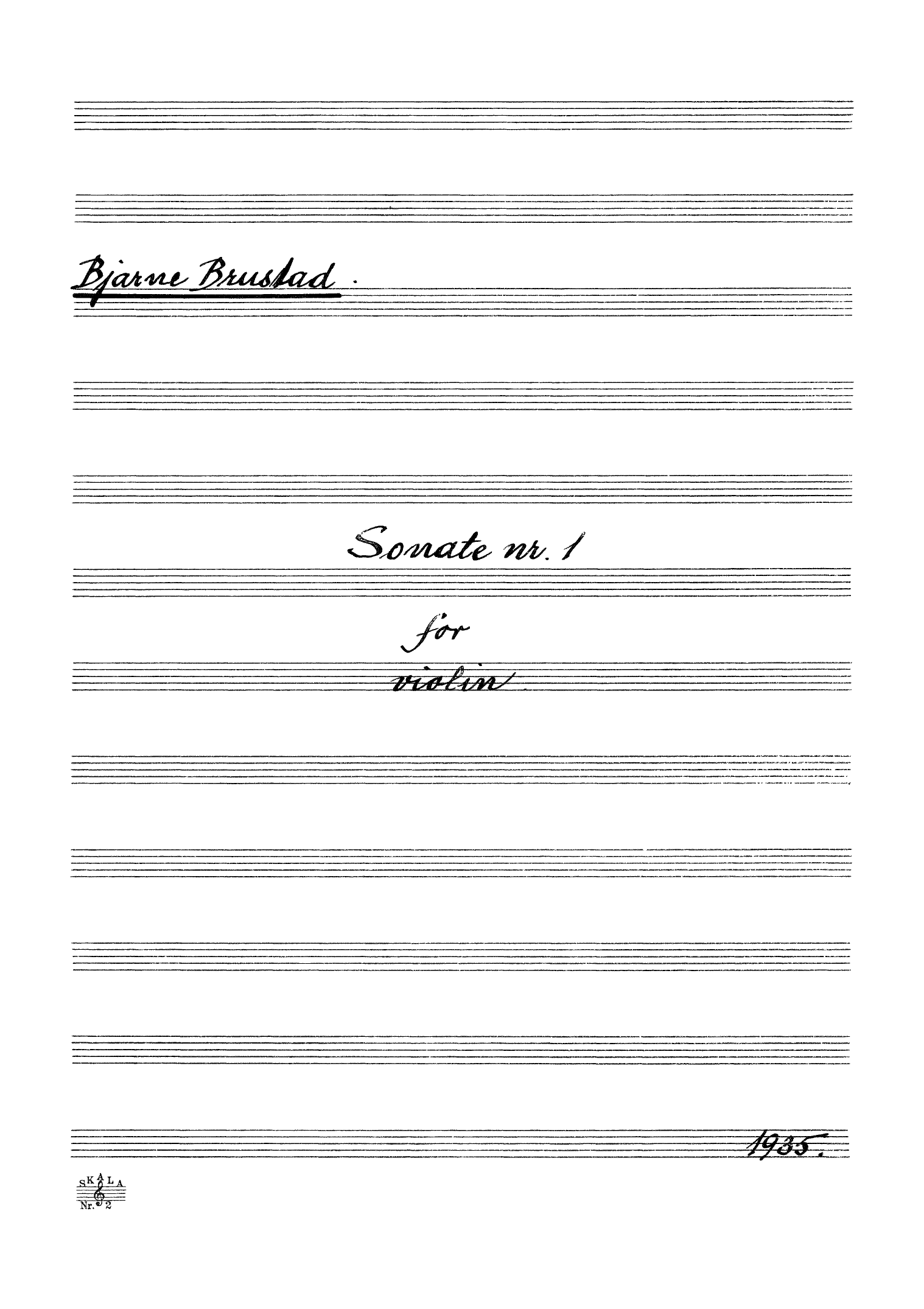 Sonata No. 1 for Violin
