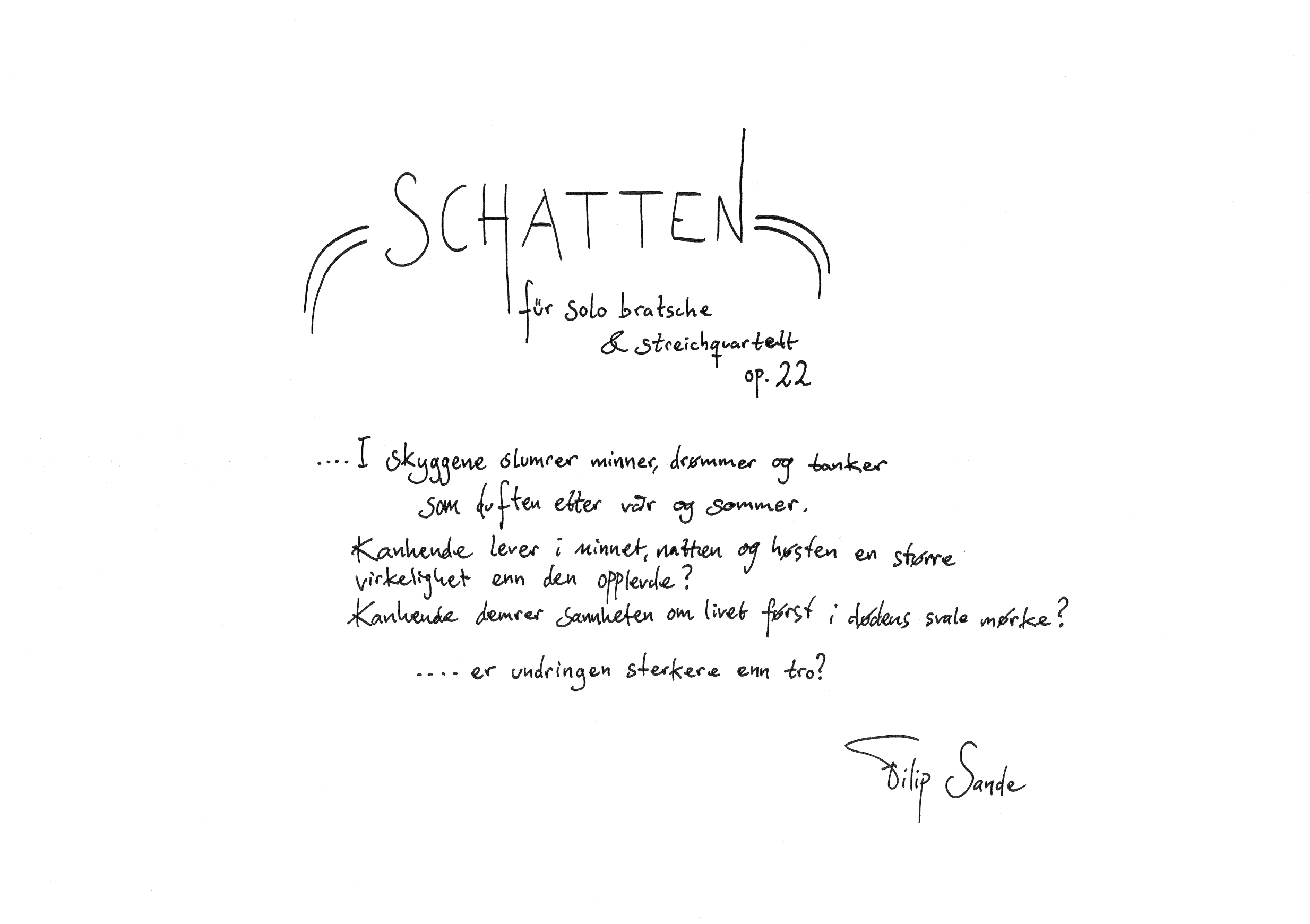 Schatten - Für solo Bratsche & Streichquartett, op. 22