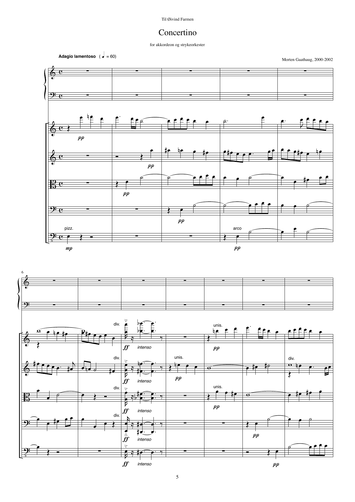 Concertino for akkordeon og strykeorkester - In memoriam Johan Kvandal, op. 54 - Bilde 5