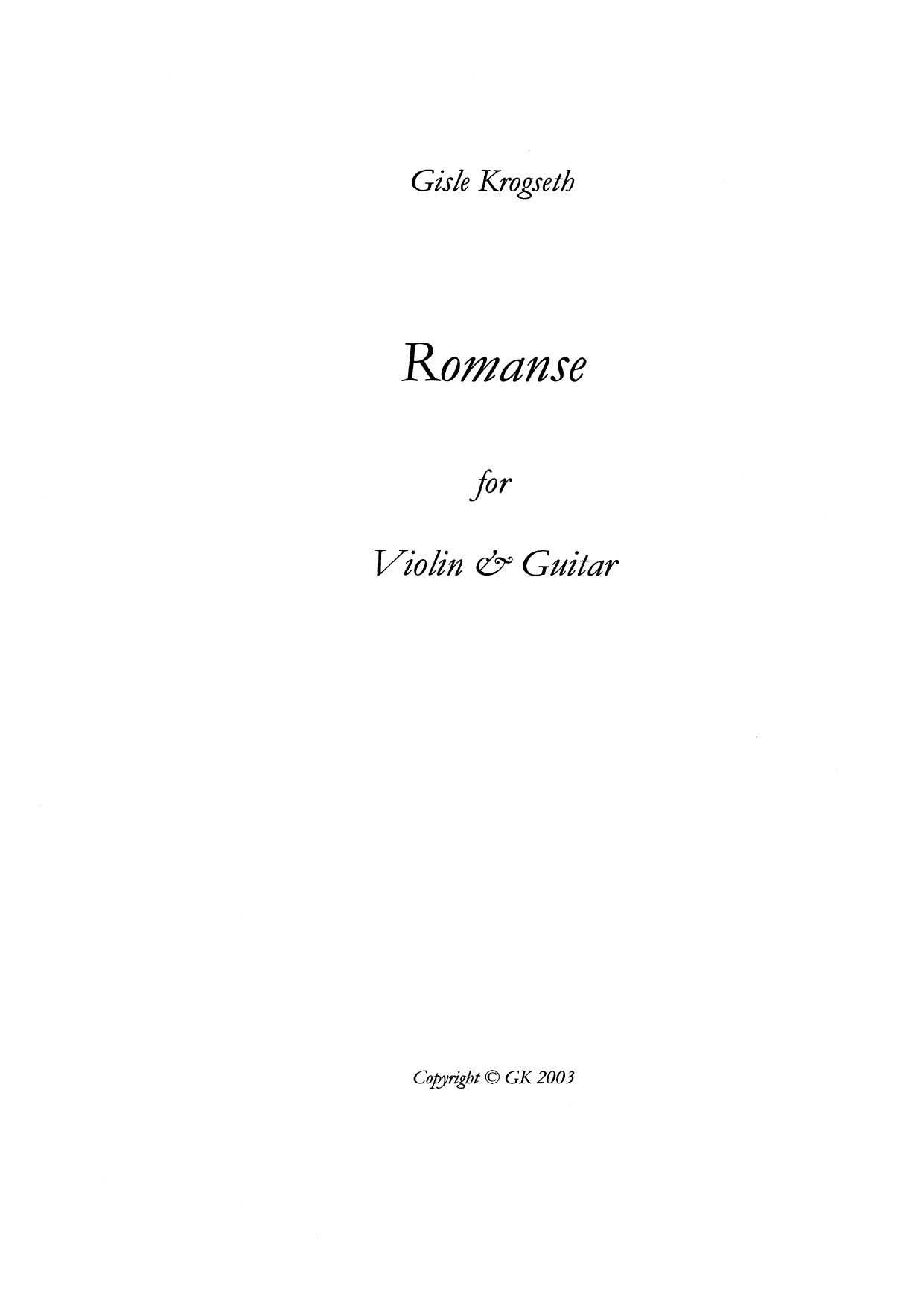 Romanse for Violin & Guitar, op. 14 c
