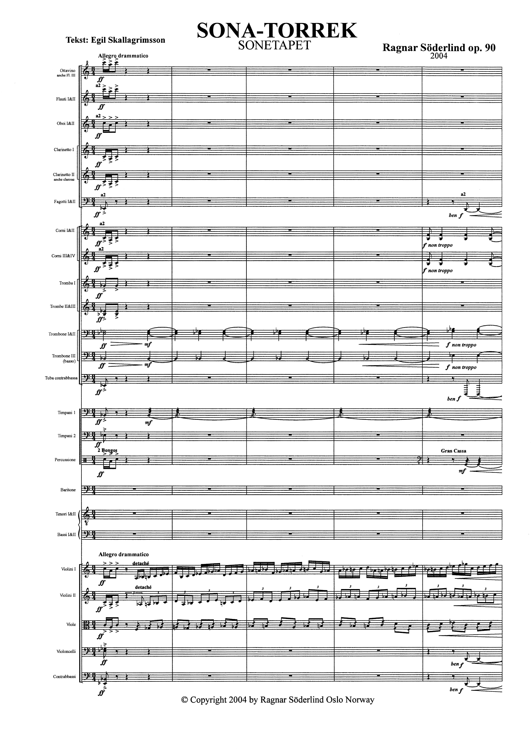 Sona-Torrek - Melodrama for ein skodespelar, mannskor og orkester, op. 90 - Image 3