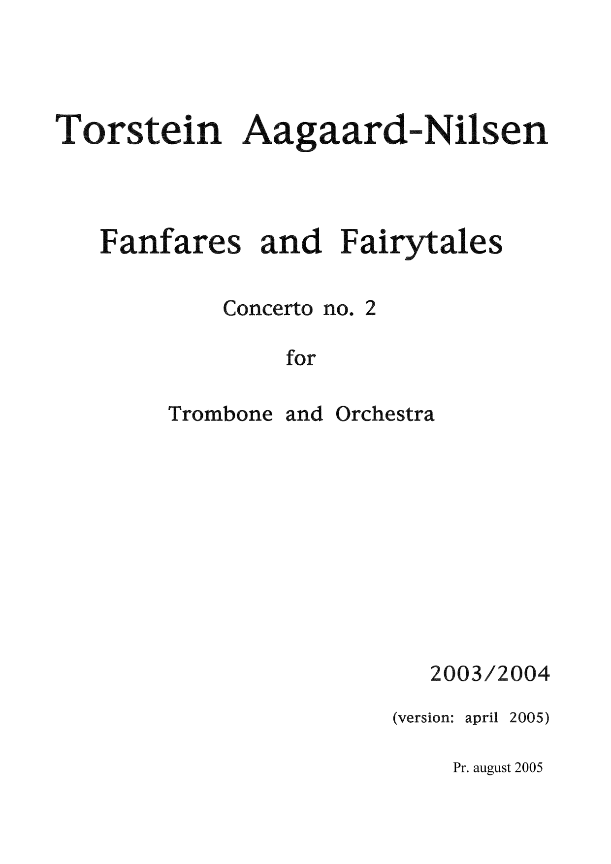 Fanfares and Fairytales - Concerto No. 2 for Trombone and Orchestra
