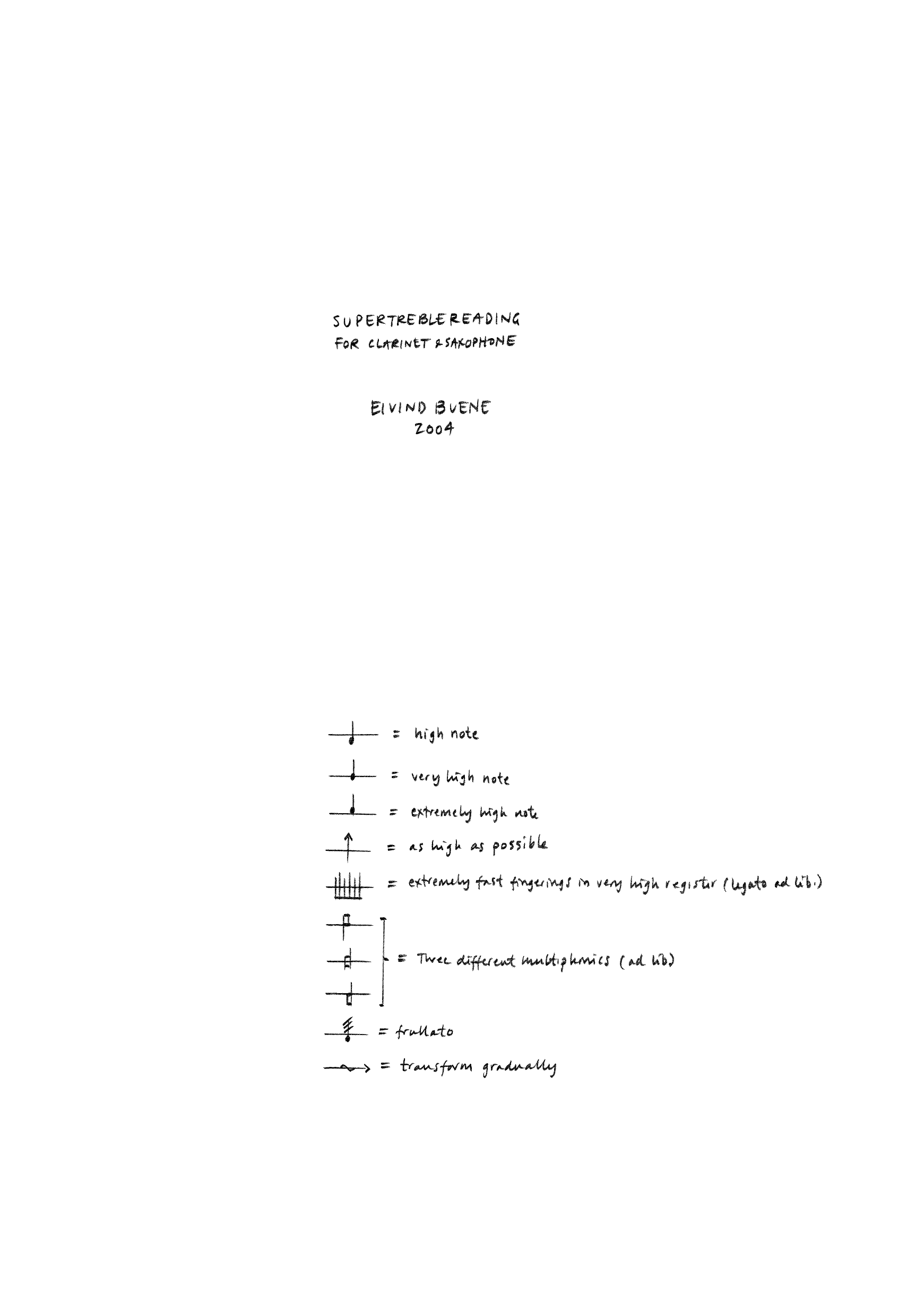 Supertreblereading - For Clarinet & Saxophone