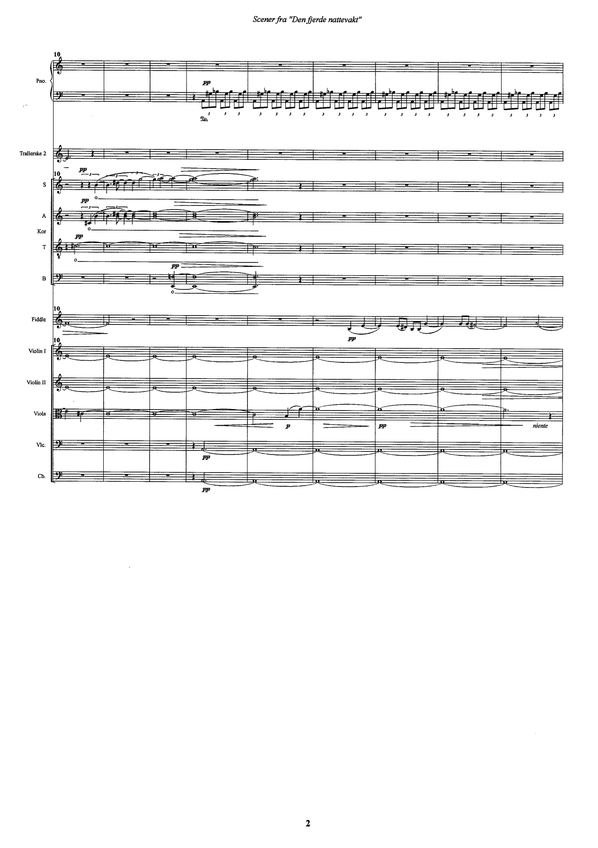 Scener fra "Den fjerde nattevakt" - For mezzosopran, baryton, bassbaryton, 2 sopraner, kor, flatfele, orgel og strykeorkester - Bilde 4