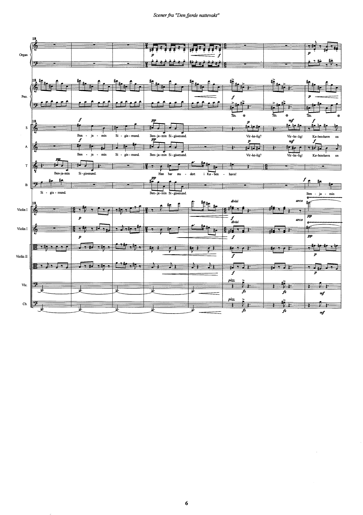 Scener fra "Den fjerde nattevakt" - For mezzosopran, baryton, bassbaryton, 2 sopraner, kor, flatfele, orgel og strykeorkester - Bilde 8