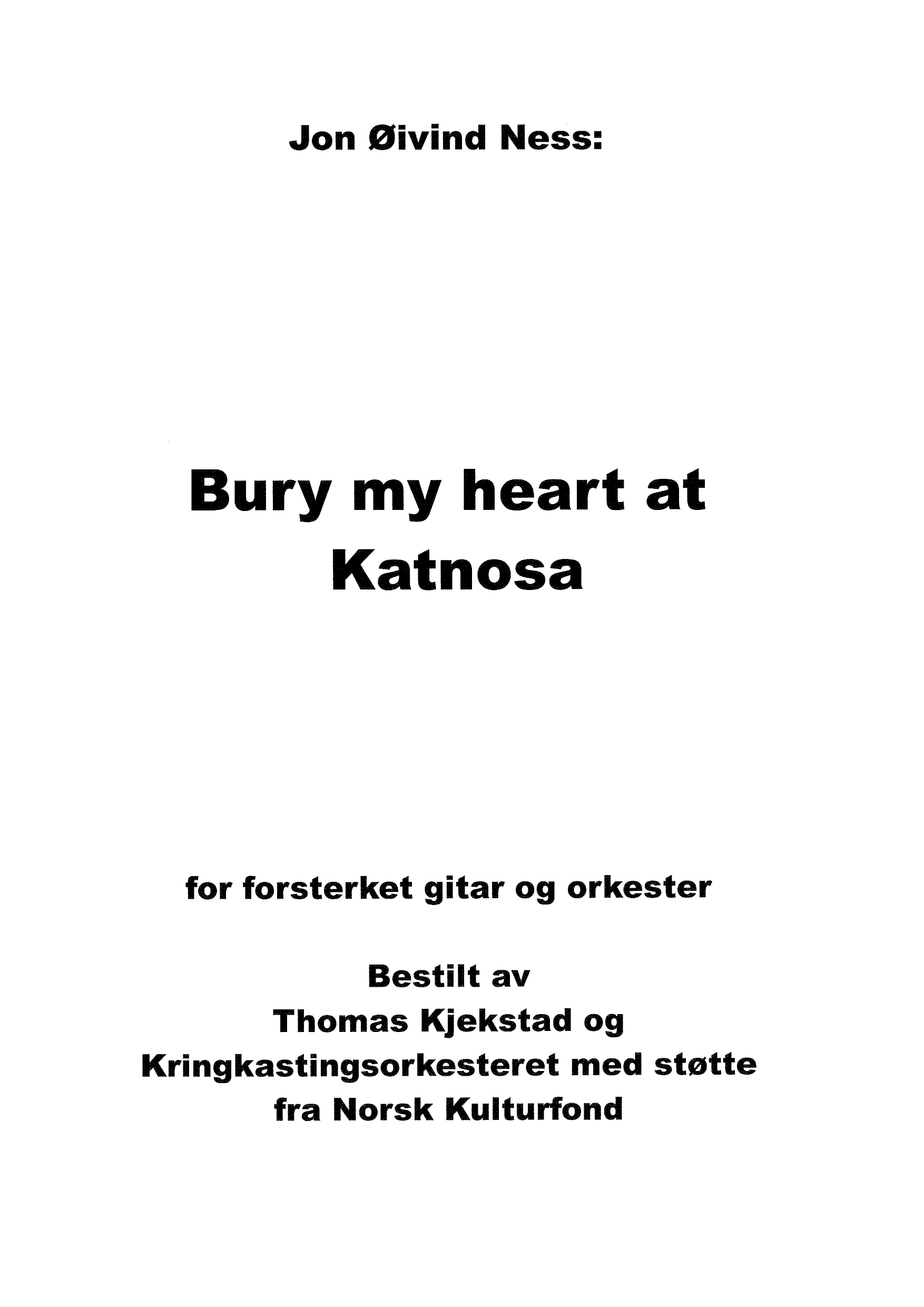Bury my Heart at Katnosa - For forsterket gitar og orkester