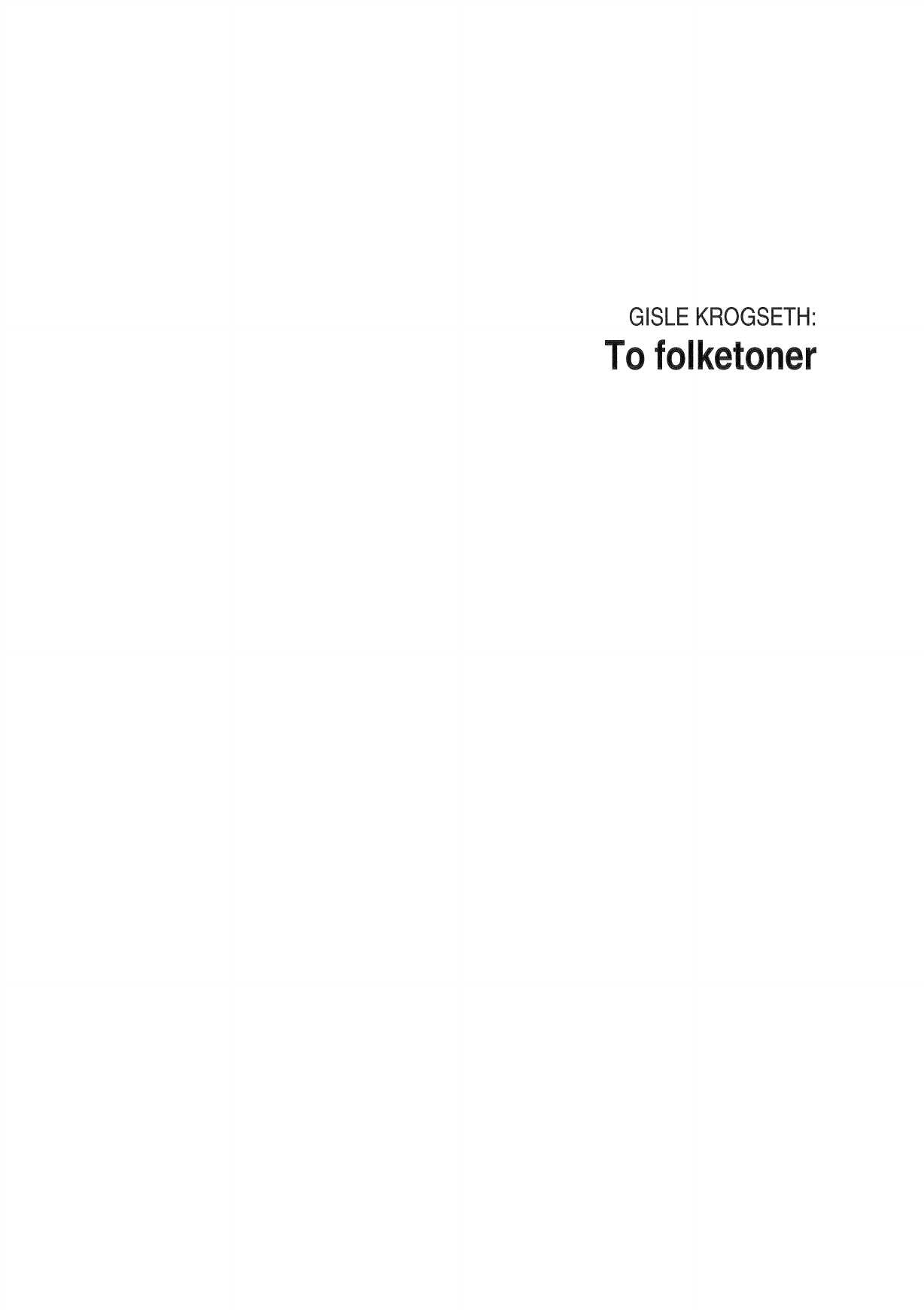 To folketoner – For kor SAB med klaver – NB Noter