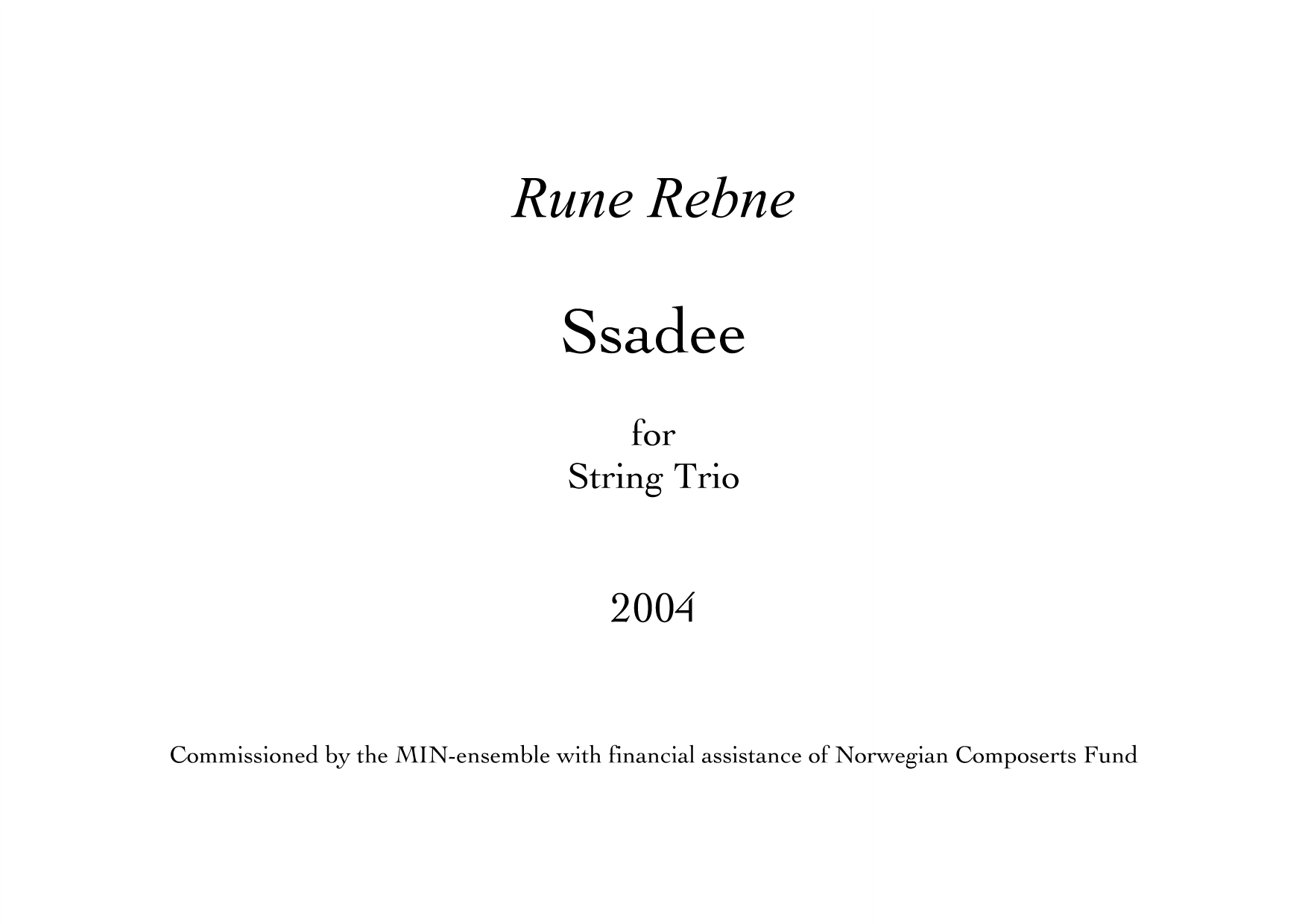 Ssadee - For String Trio