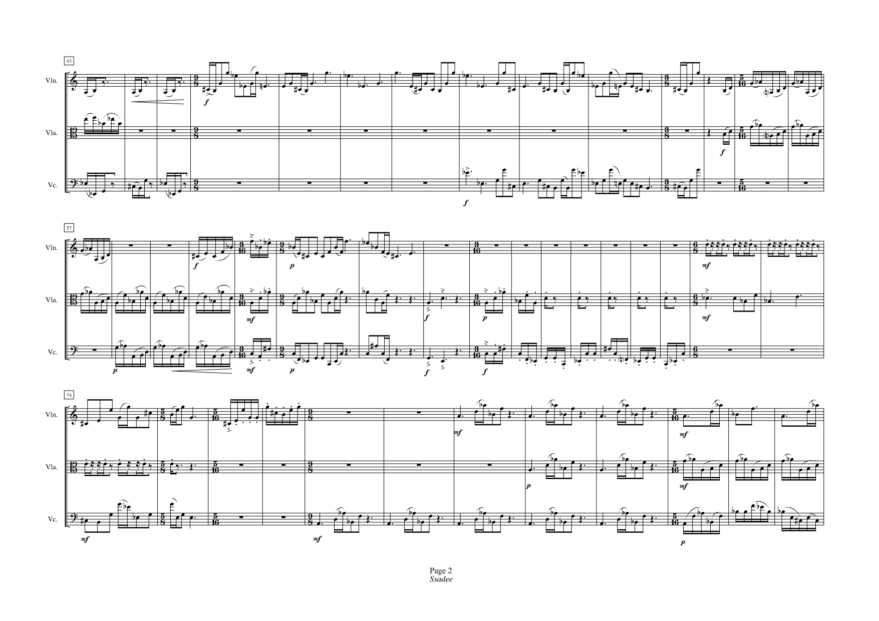 Ssadee - For String Trio - Bilde 3