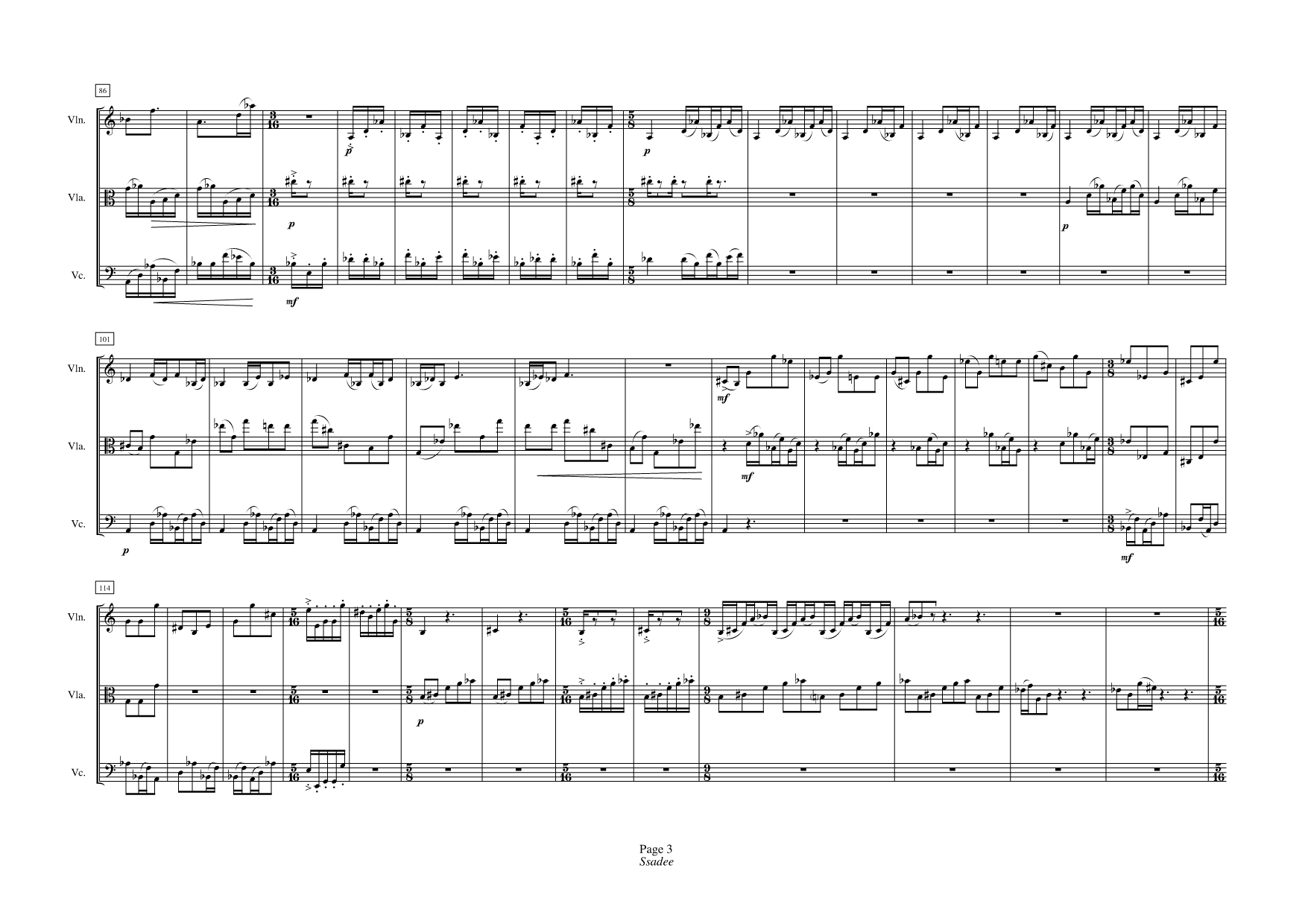 Ssadee - For String Trio - Bilde 4