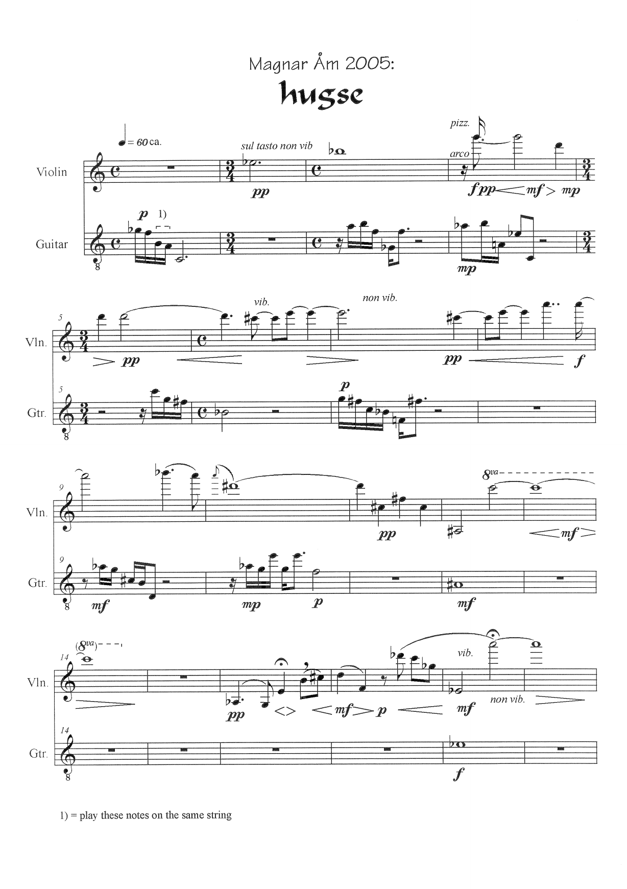 bear in mind - what we came from that we any moment can break up again and be that : for violin and guitar - Image 5