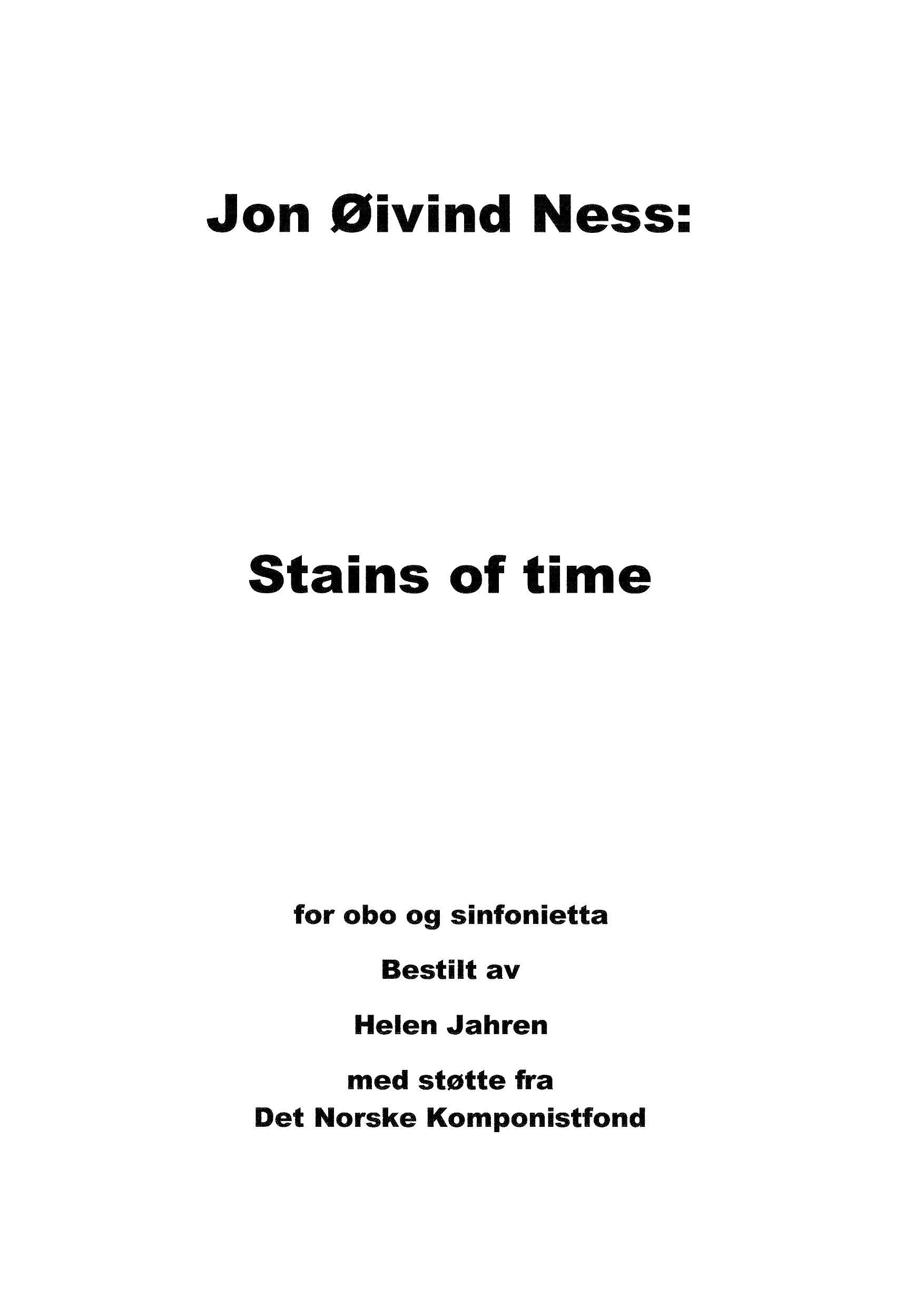 Stains of Time - For Oboe and Sinfonietta
