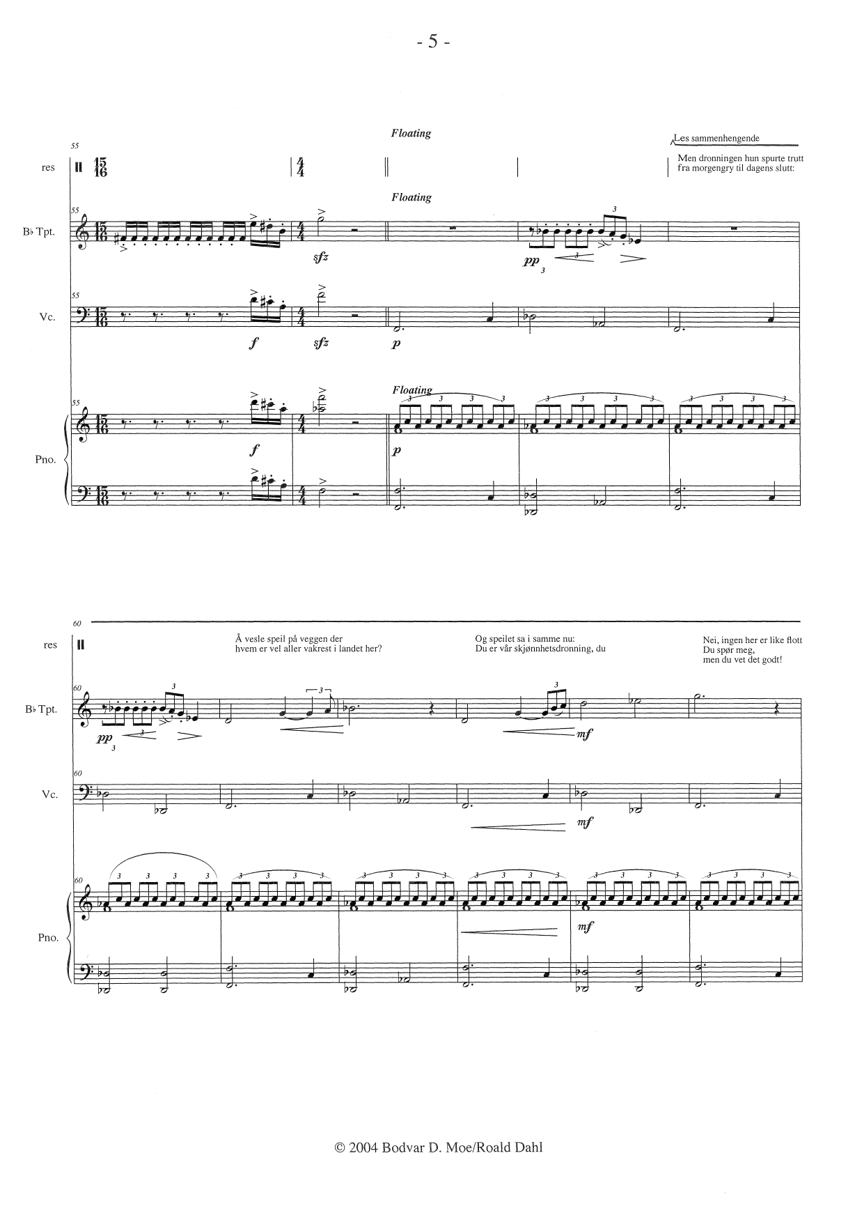 Snehvit og de syv dverger - resitasjon, trompet i Bb, cello, piano - Image 7