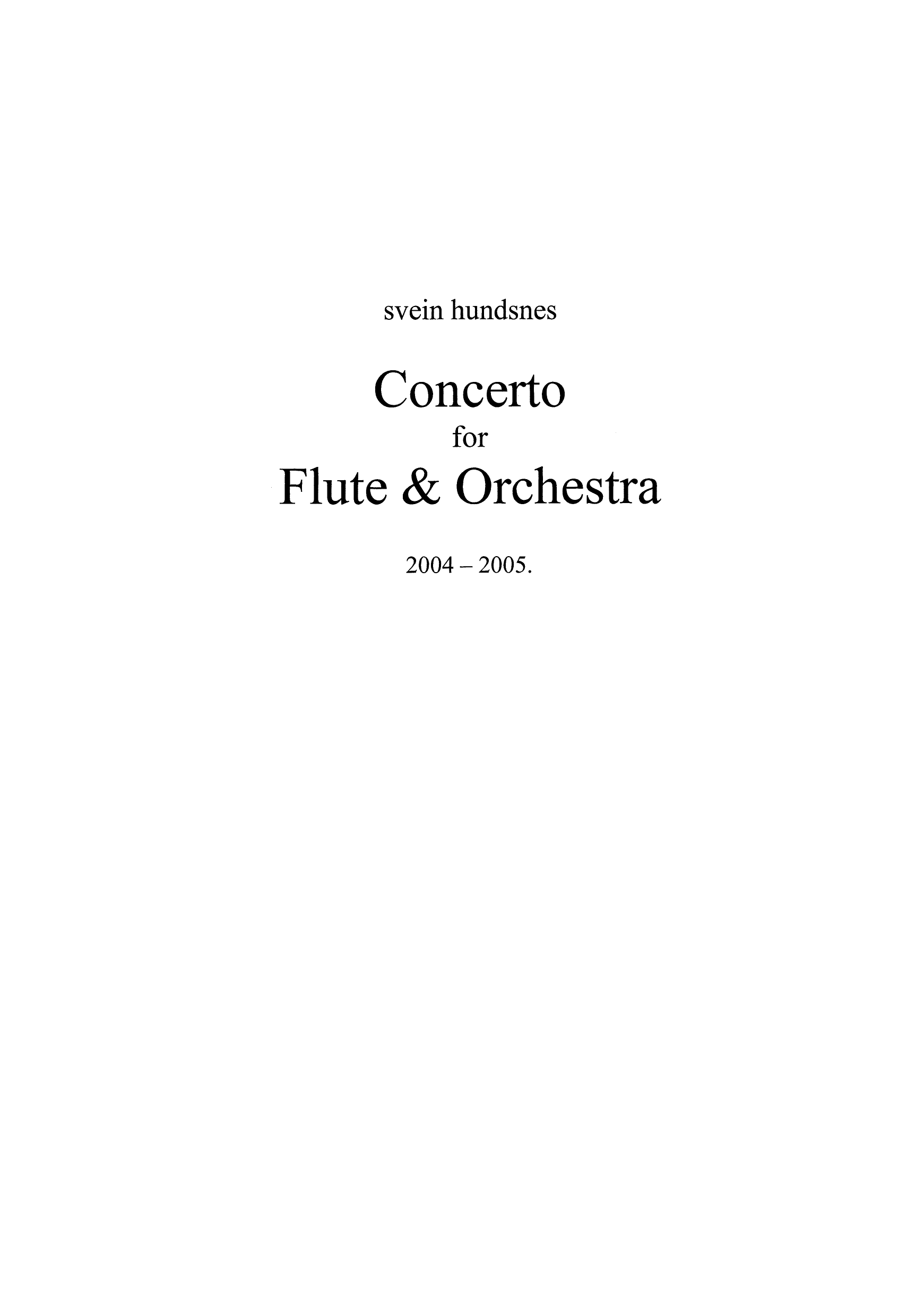 Concerto for Flute & Orchestra