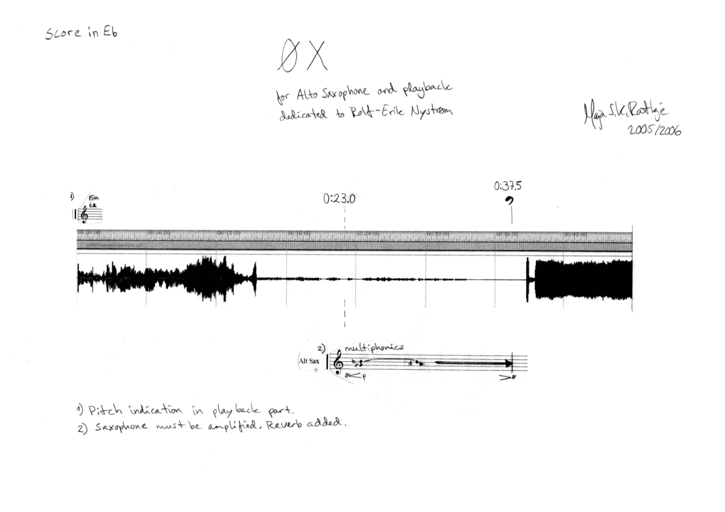 ØX - For Alto Saxophone and playback