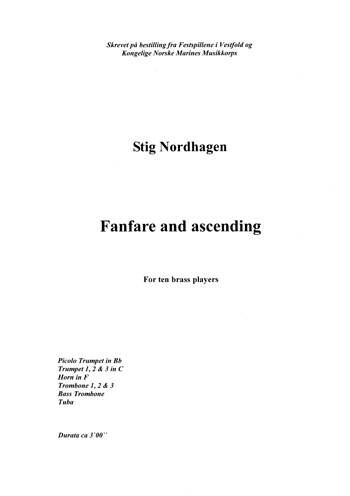 Fanfare and Ascending - For ten brass players
