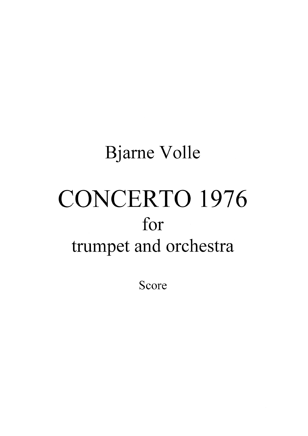 Concerto 1976 for Trumpet and Orchestra