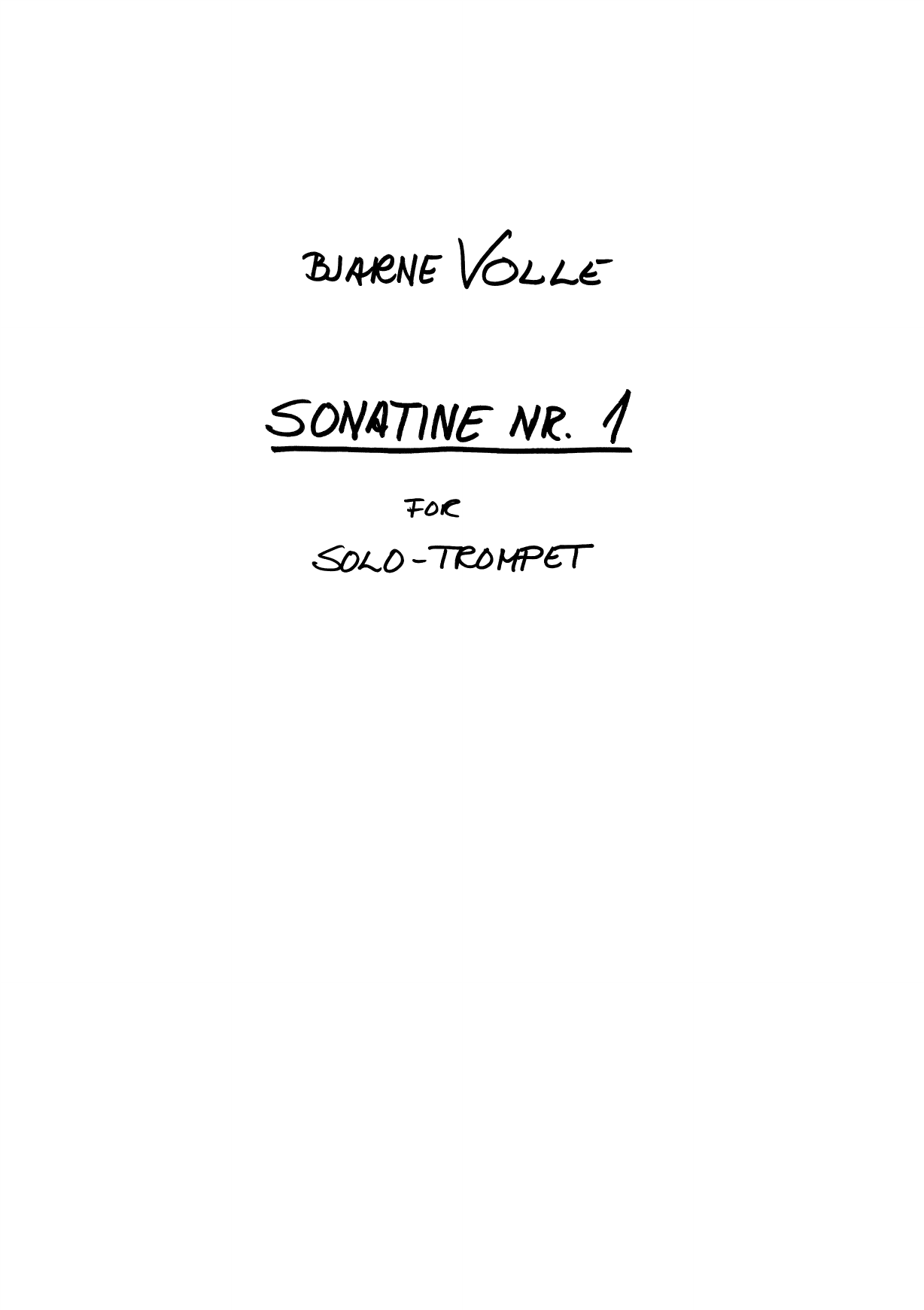 Sonatine nr. 1  for solo-trompet