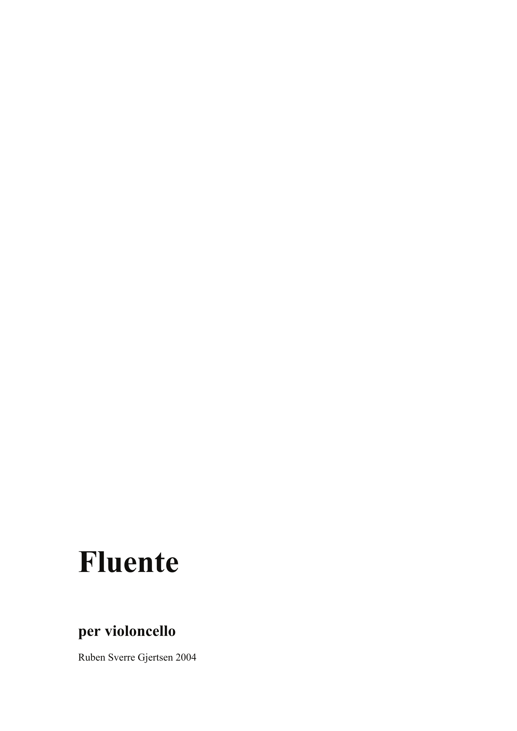 Fluente - Per Violoncello