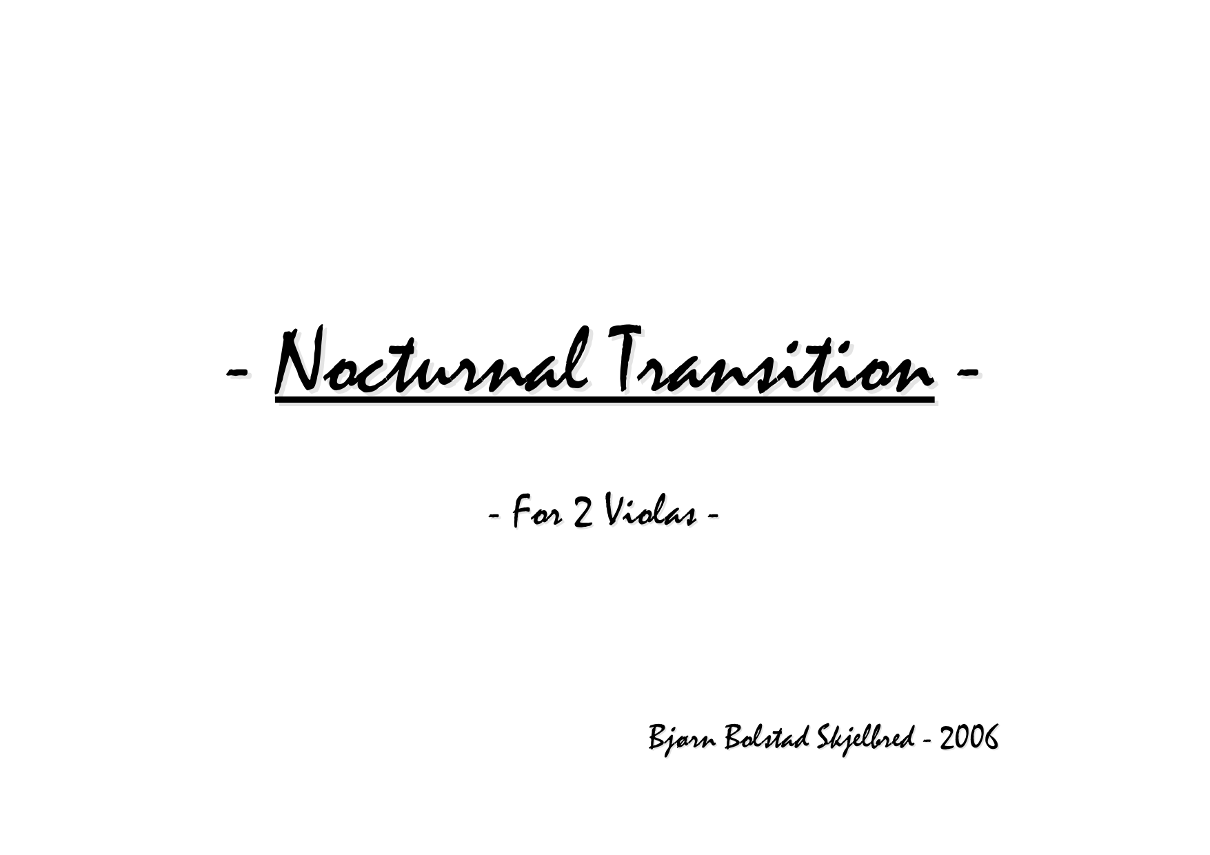 Nocturnal Transition - For 2 Violas