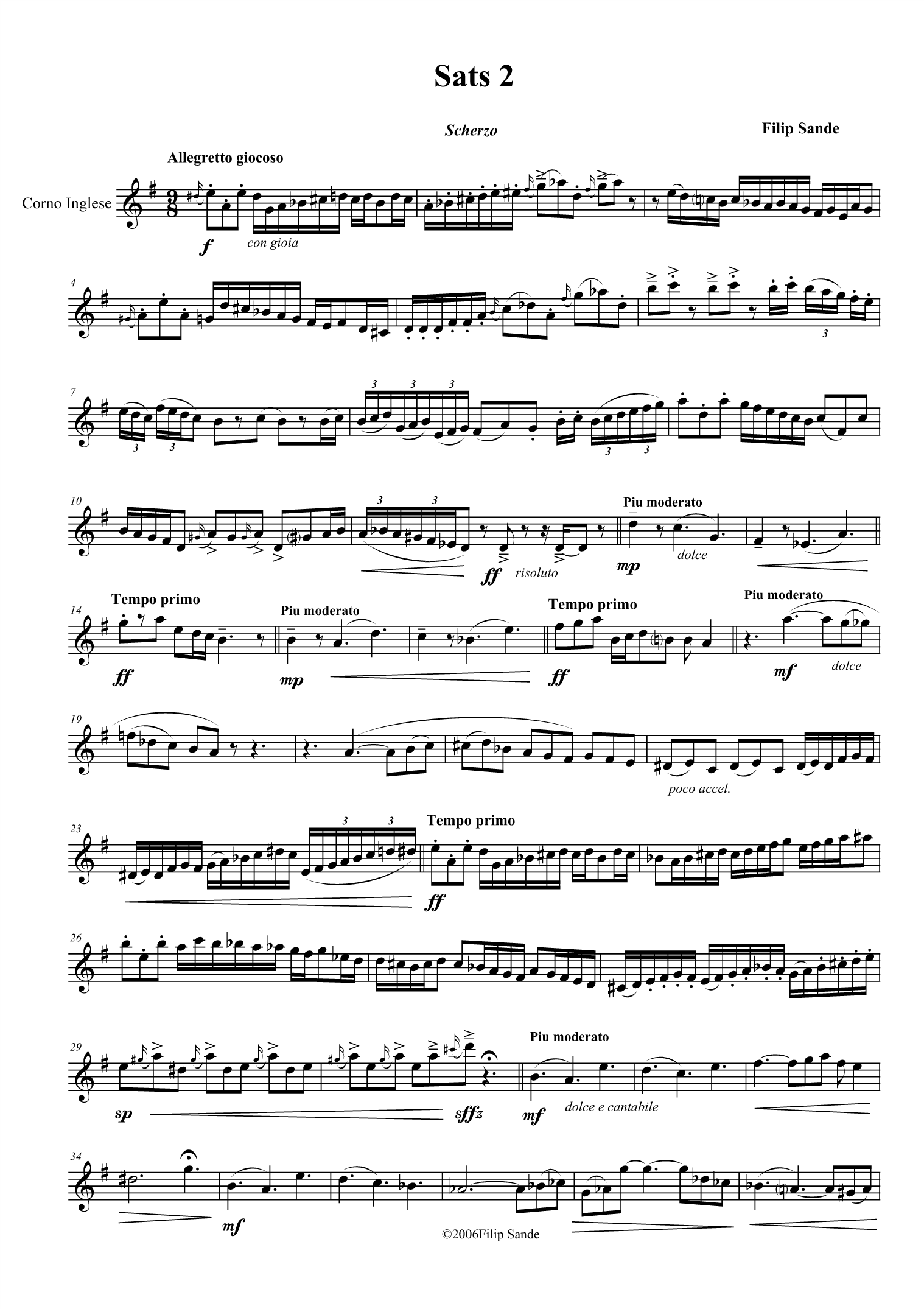 Sonate for engelsk horn solo - "Oktober" , op. 52 - Image 3