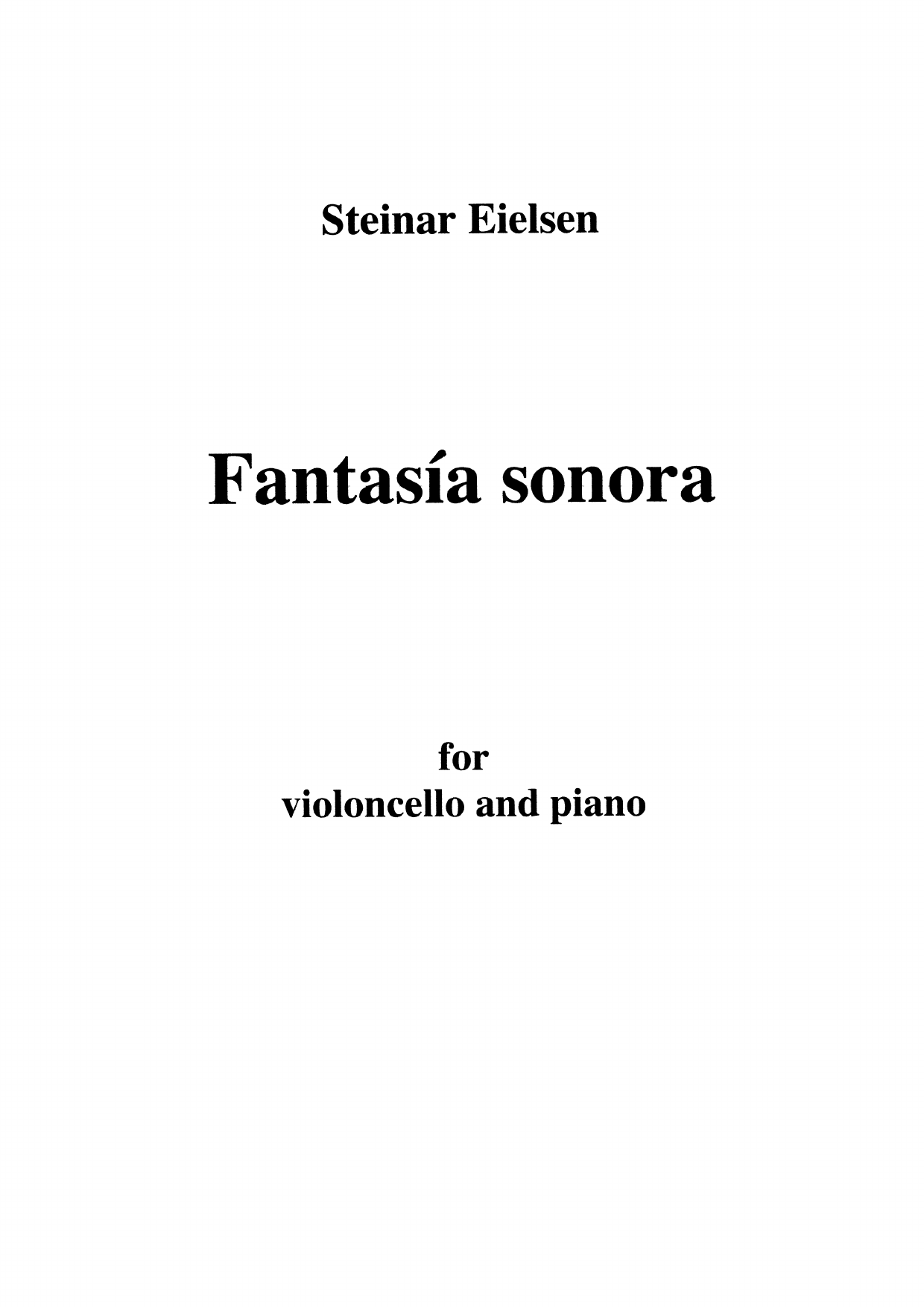 Fantasía sonora - For violoncello and piano