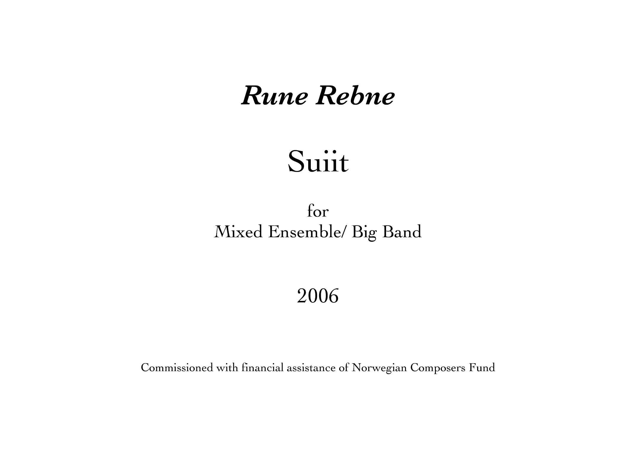 Suiit - For mixed ensemble/big band