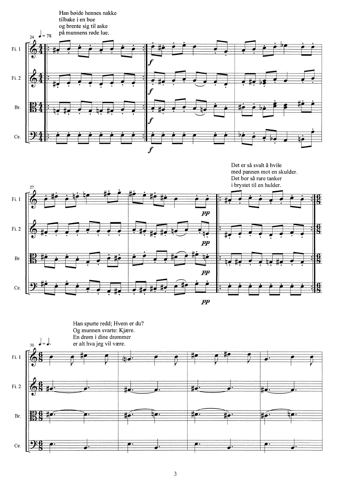 De tre elskere - En Rolf Jacobsen-suite for resitasjon og strykekvartett - Image 5