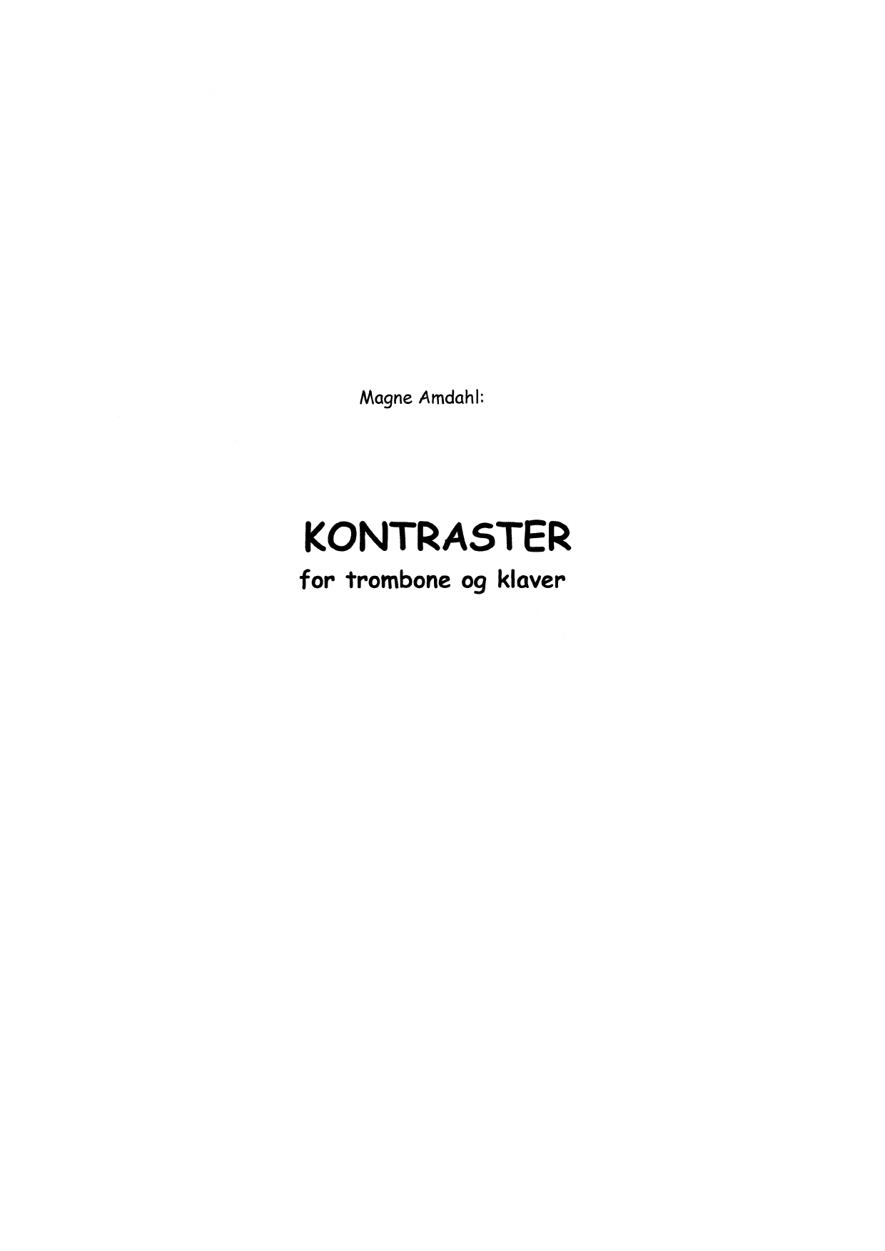 Kontraster for trombone og klaver