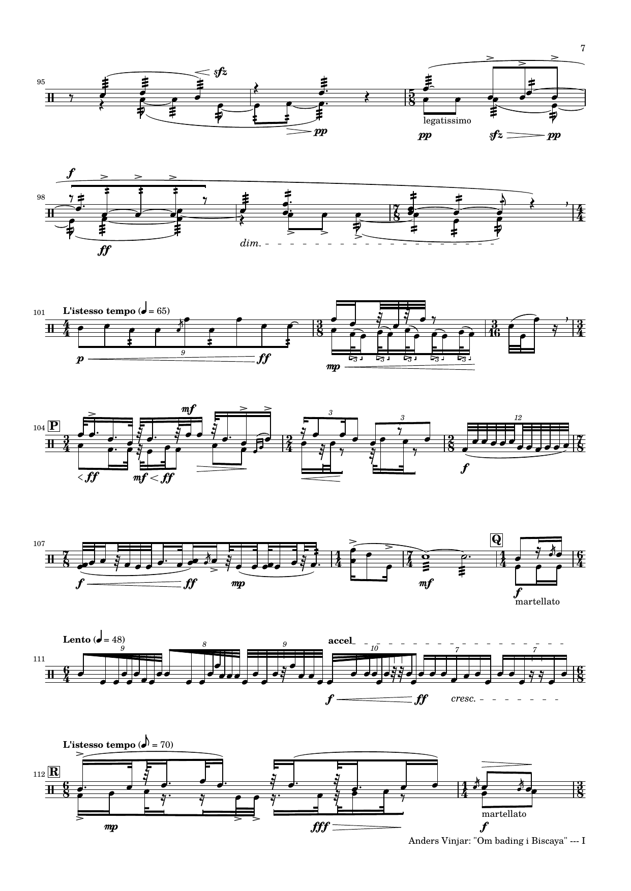 Om bading i Biscaya - For percussion, dancer and live-electronics & video - Image 9
