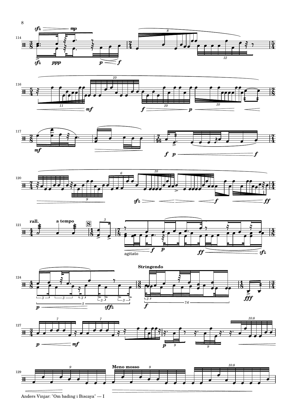 Om bading i Biscaya - For percussion, dancer and live-electronics & video - Image 10
