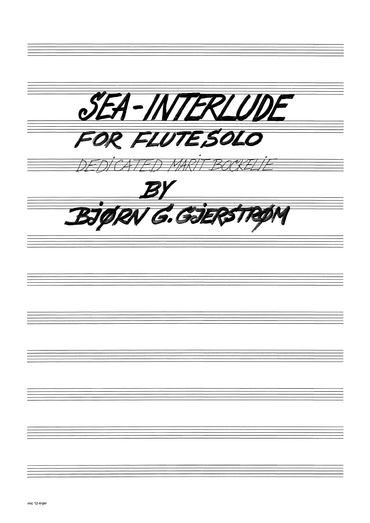 Sea-Interlude - For Flute Solo