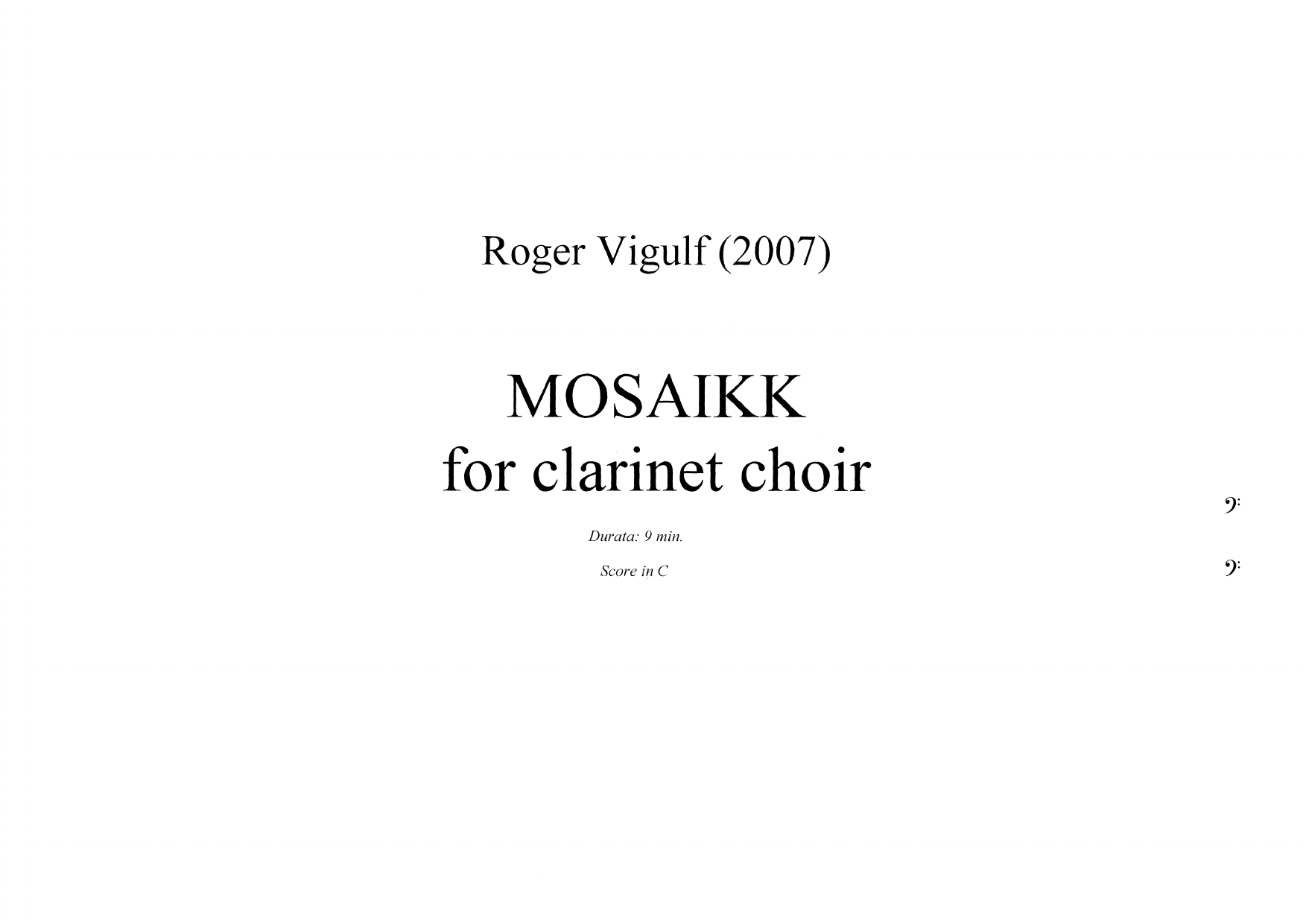 Mosaikk - For clarinet choir