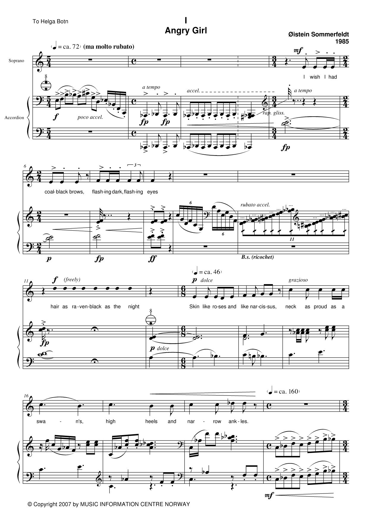 Two Wild Cherries - For soprano and accordion, Op. 71 - Image 2