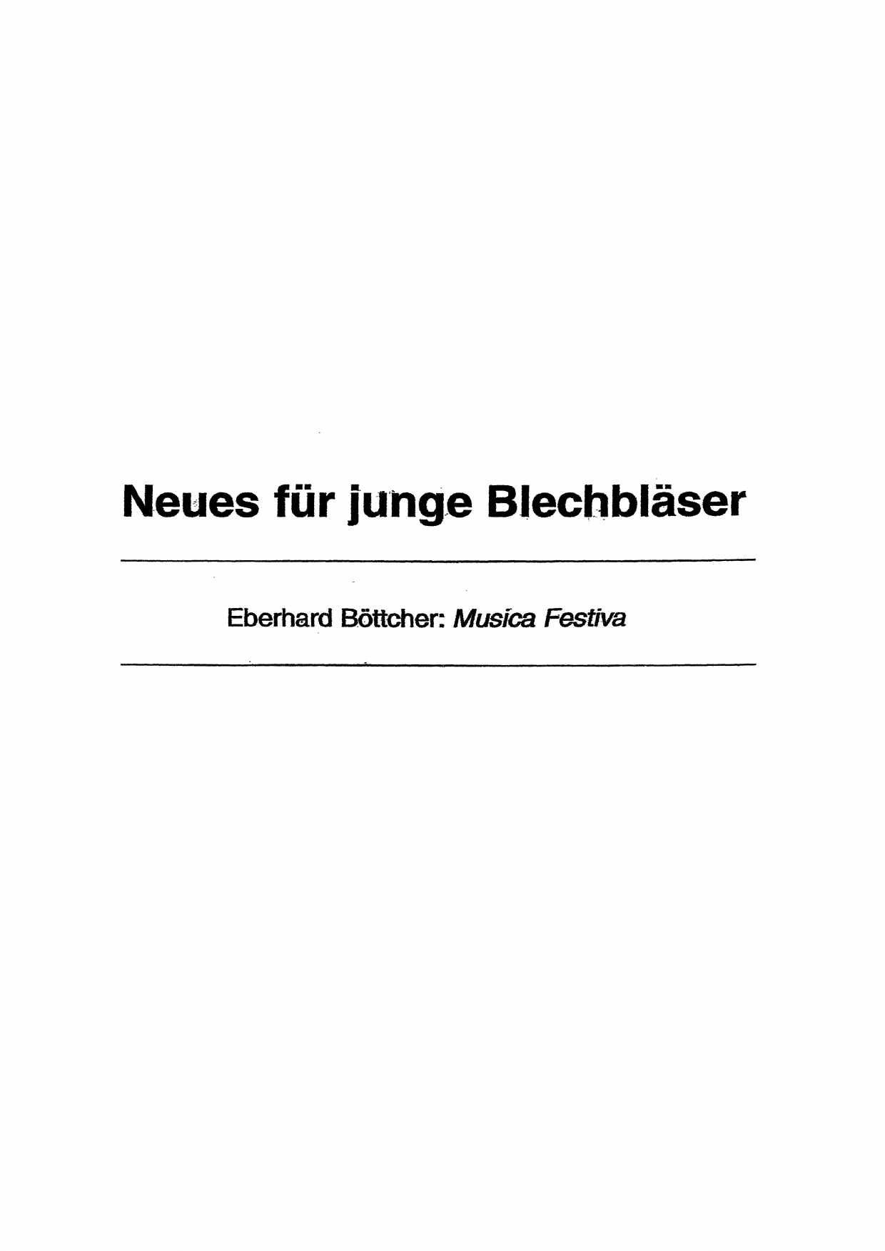 Musica Festiva - Neues für junge Blächbläser
