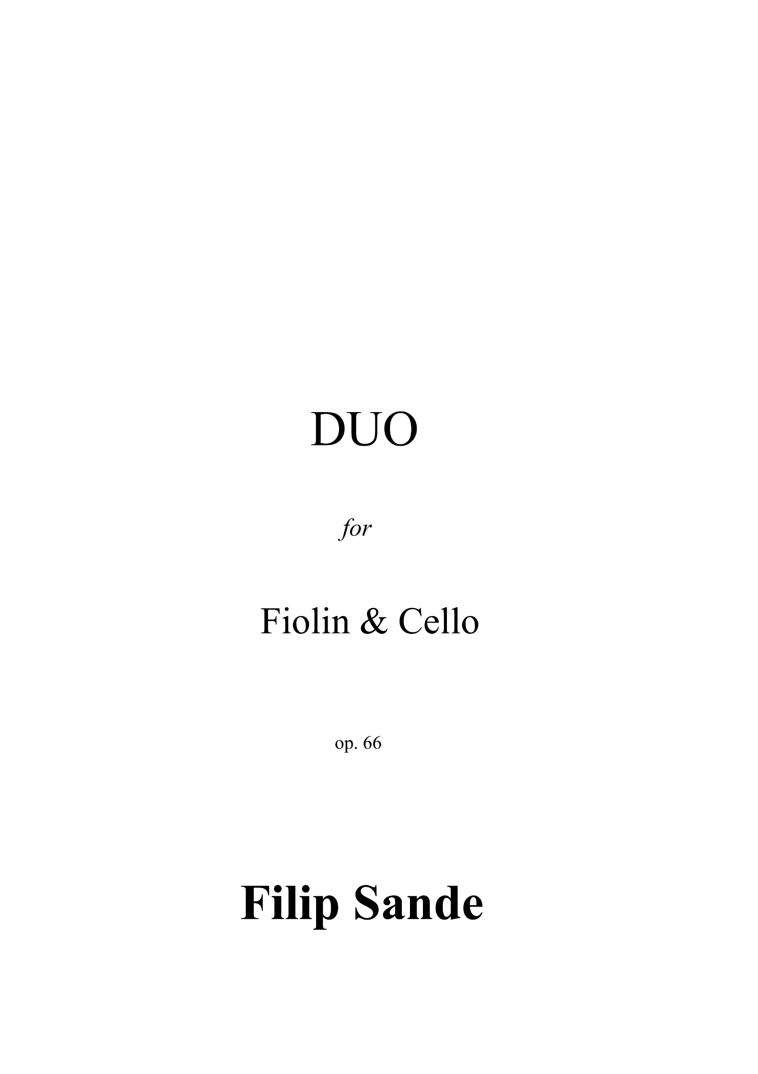 Duo - For violin & violoncello, op. 66