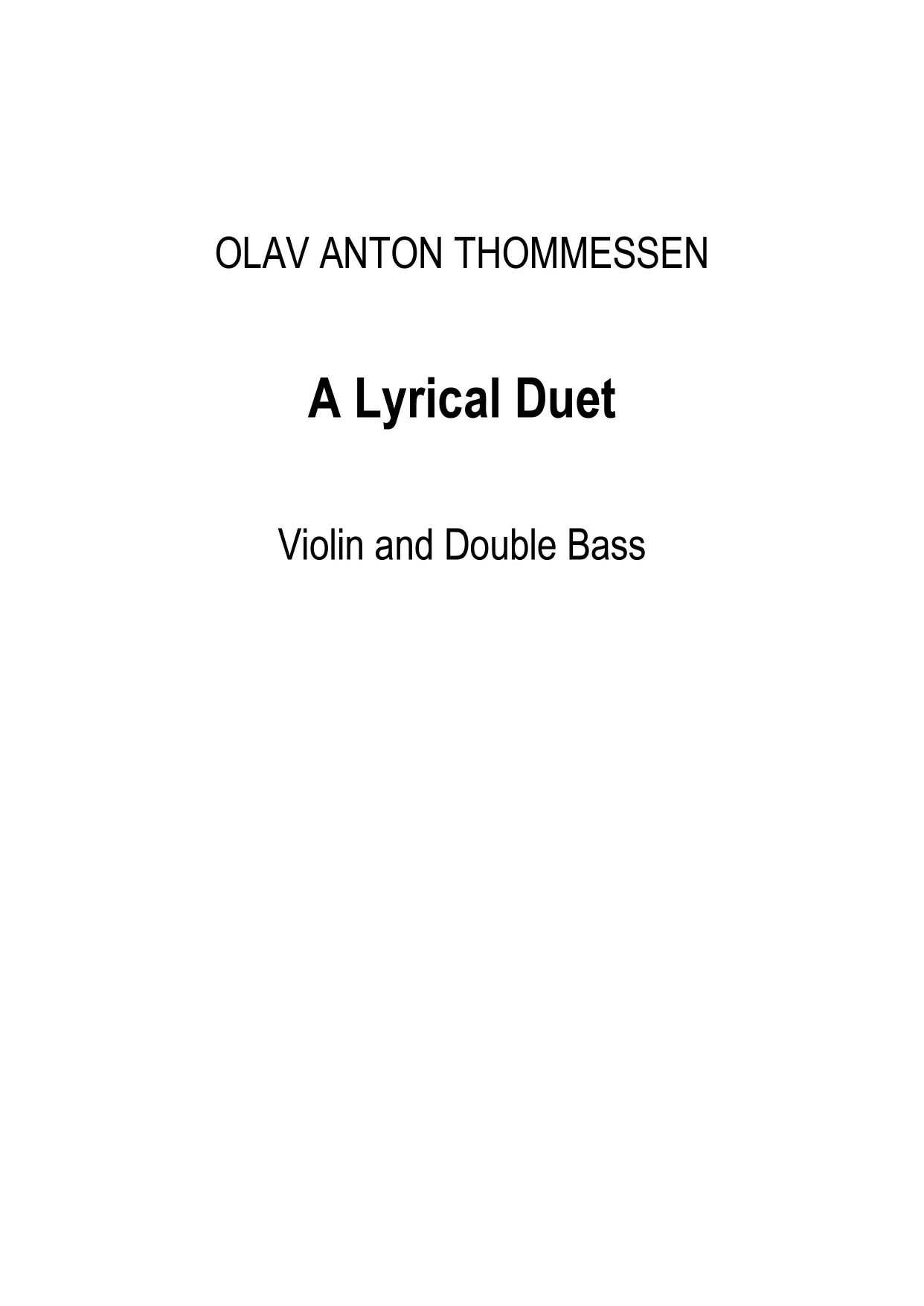 A Lyrical Duet - For Violin and Double Bass
