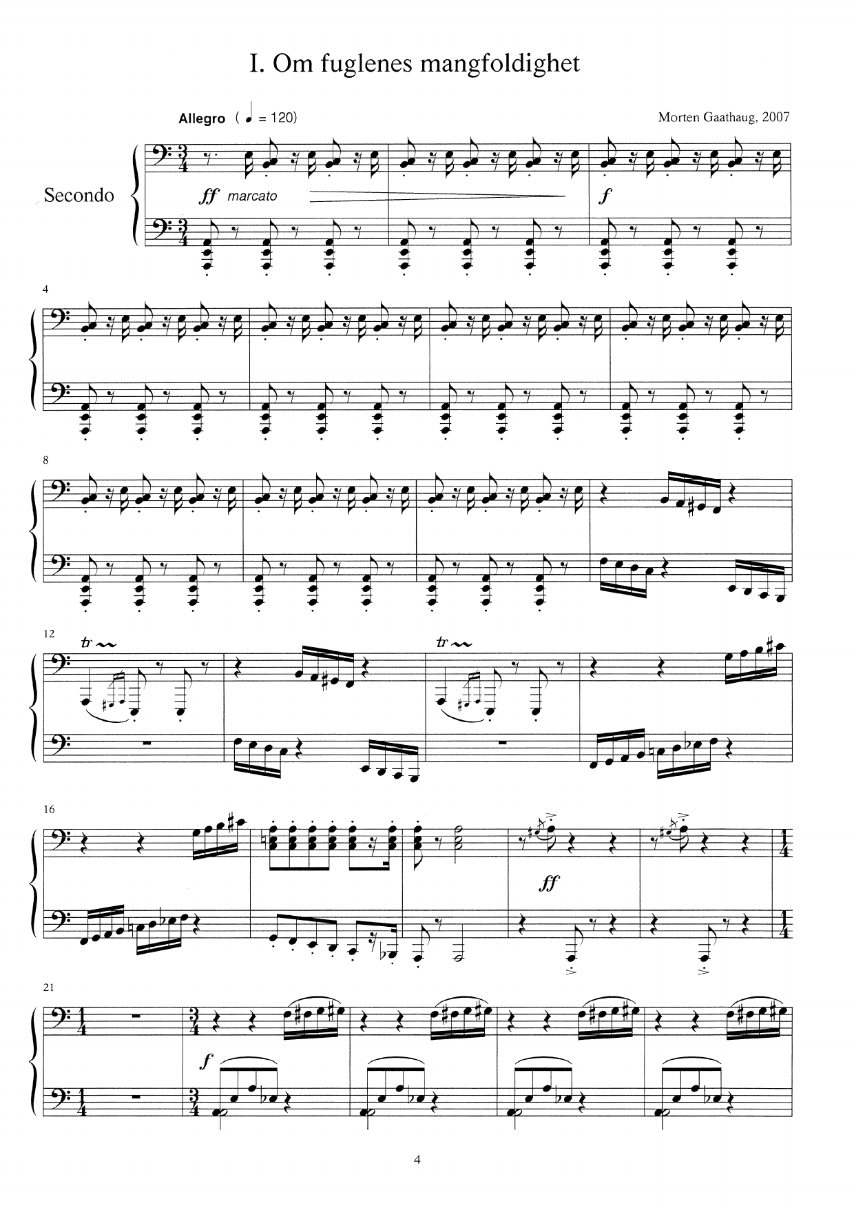 Fantasy on Songs About Birds - Suite for piano four hands, Op. 70 - Image 4