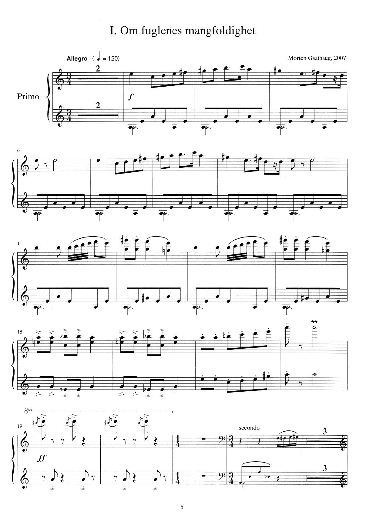 Fantasy on Songs About Birds - Suite for piano four hands, Op. 70 - Image 5