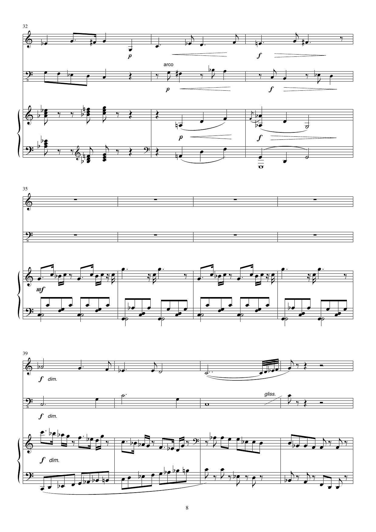 The World of the Lost Birds - Trio for horn (F), double bass and piano, Op, 67 - Image 8
