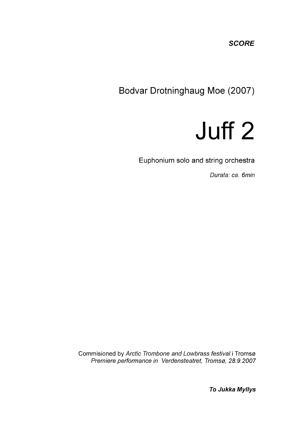 Juff 2 - Euphonium solo and string orchestra
