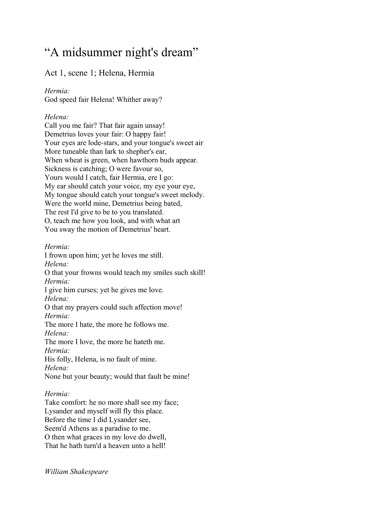 Duo Brilliante - Based on act 1, scene 1; Helena, Hemia from "A Midsummer Nights's Dream" by William Shakespeare - Bilde 2