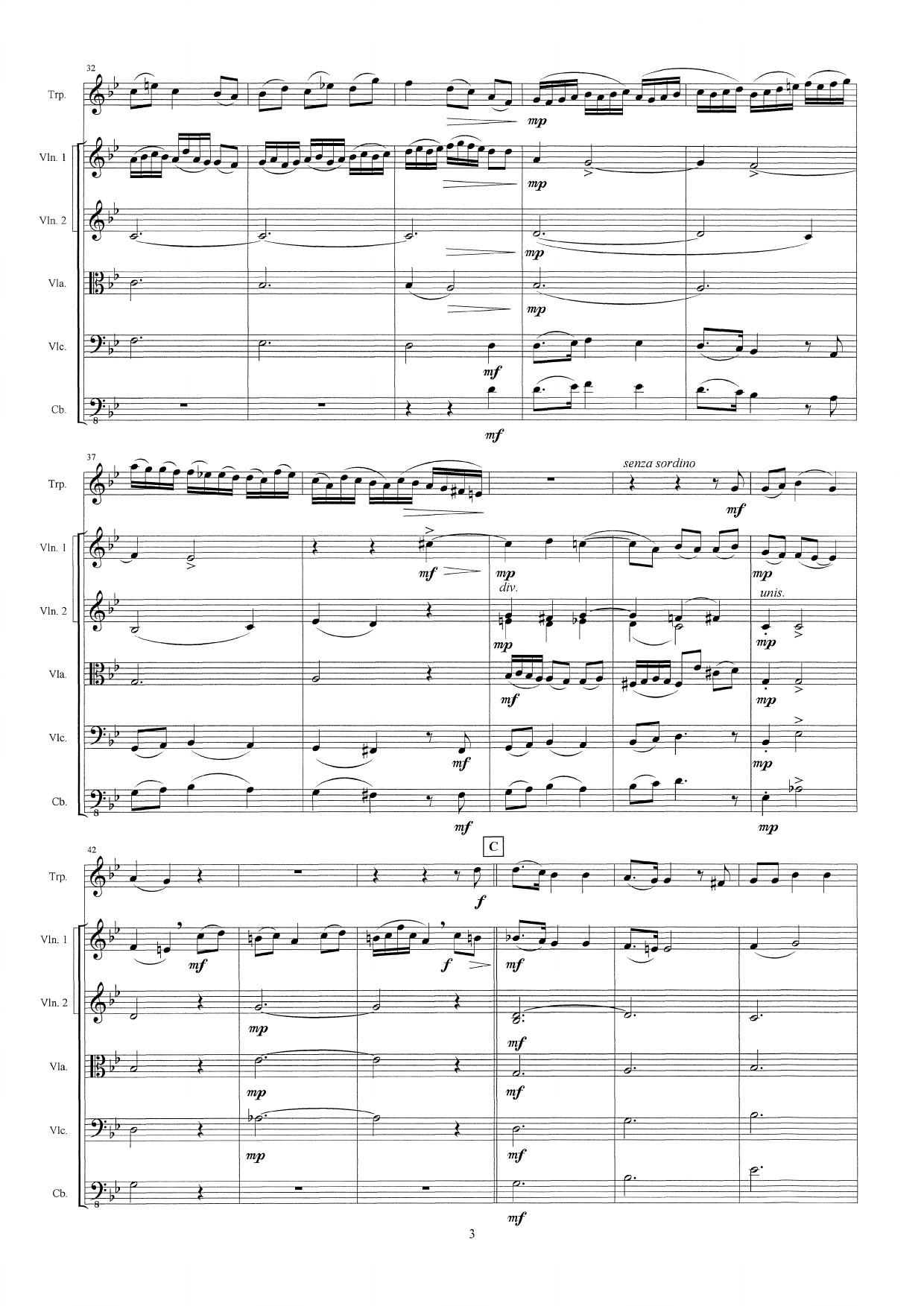 3 Religious Folk Tunes from Årdal, Sogn, Norway - arranged for trumpet and orchestra - Image 5